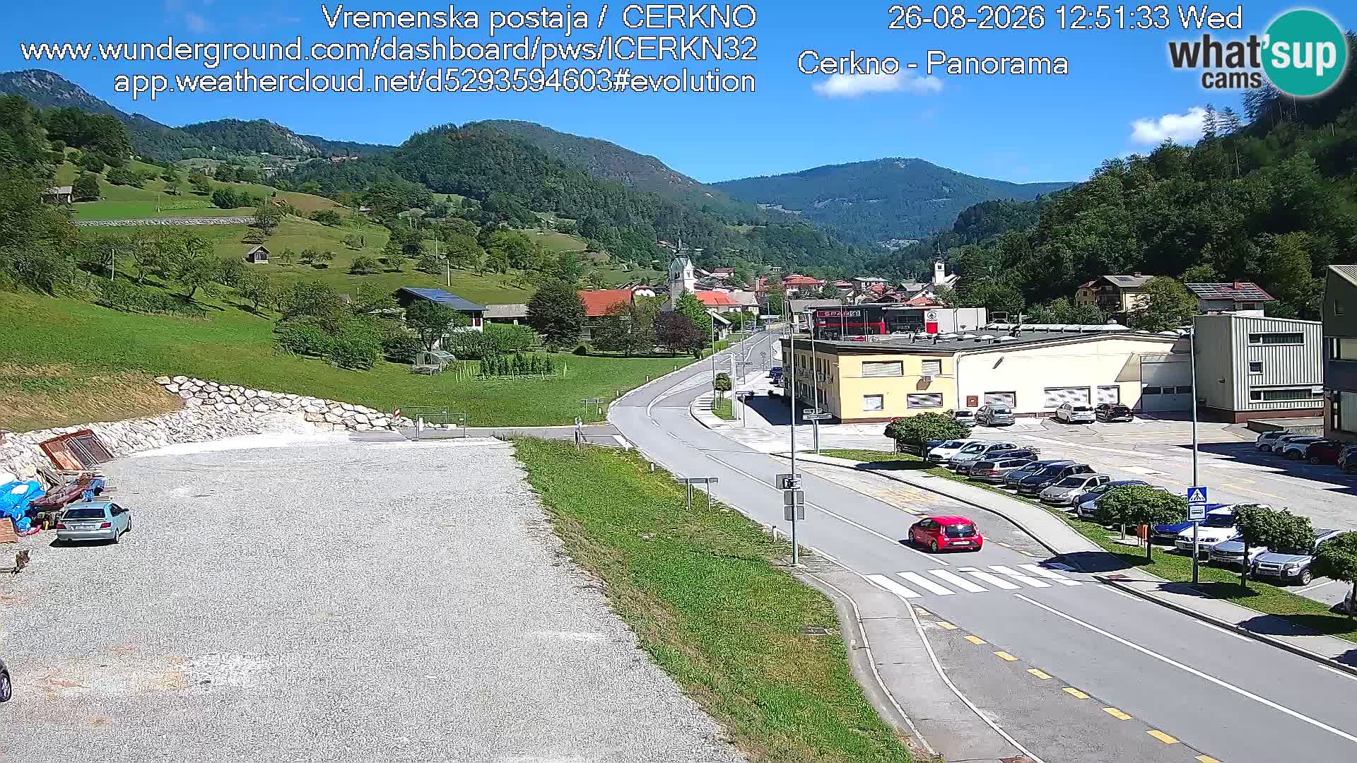 Cerkno city entrance Live Webcam