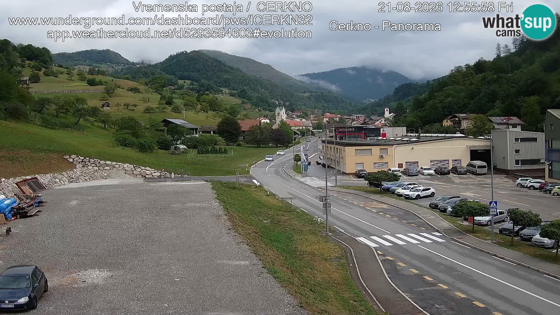 Cerkno city entrance Live Webcam