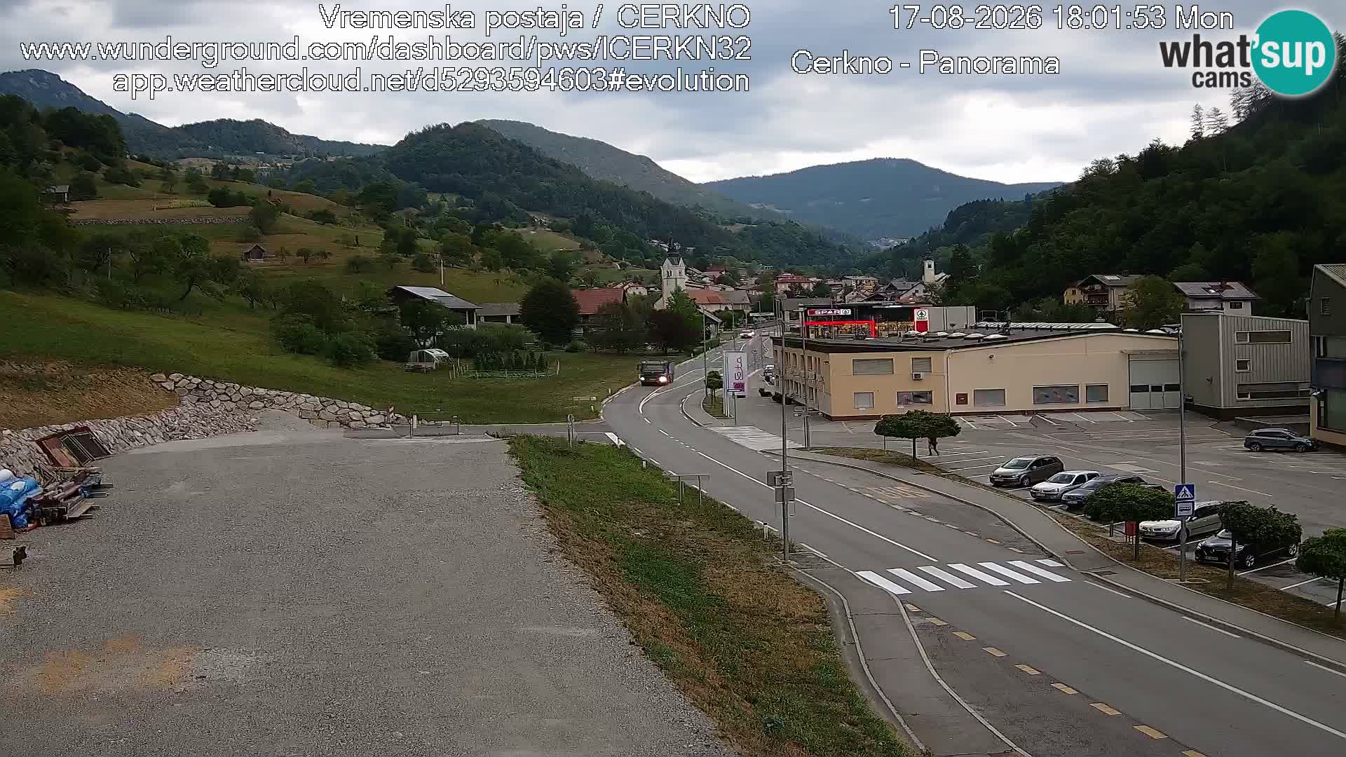 Cerkno city entrance Live Webcam