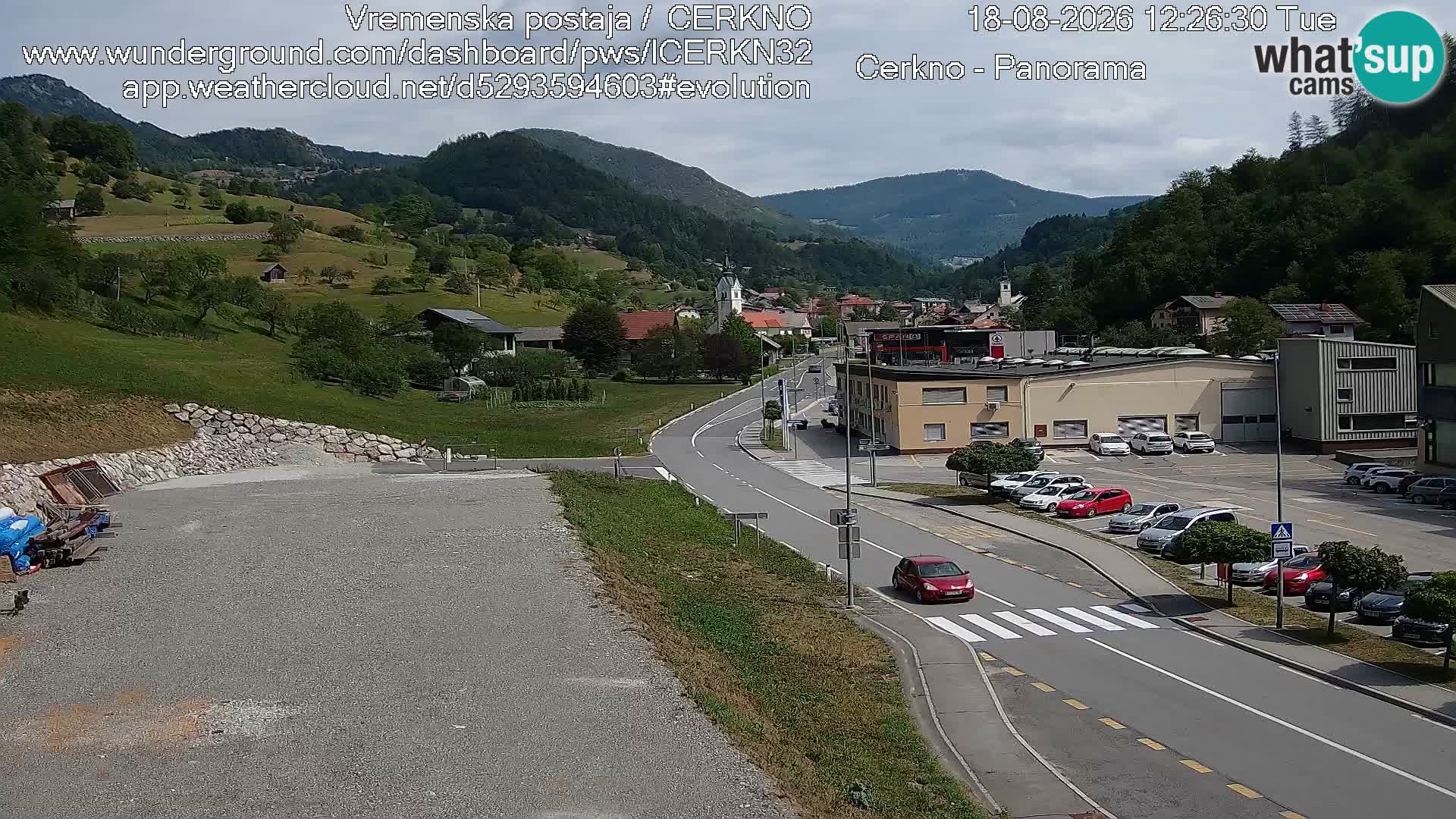Cerkno entrada a la ciudad Webcam en vivo
