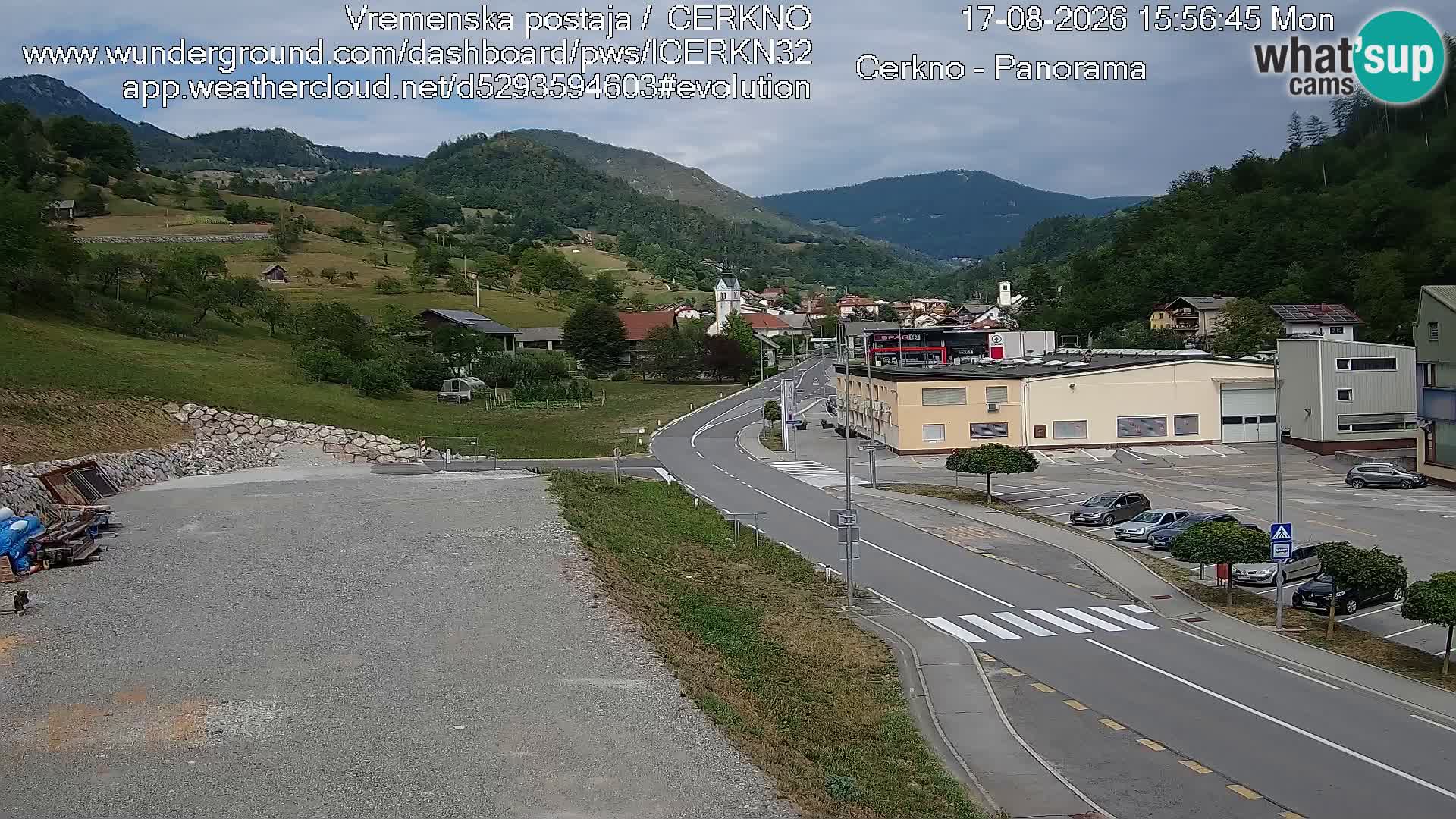 Webcam en direct – Entrée de la ville de Cerkno