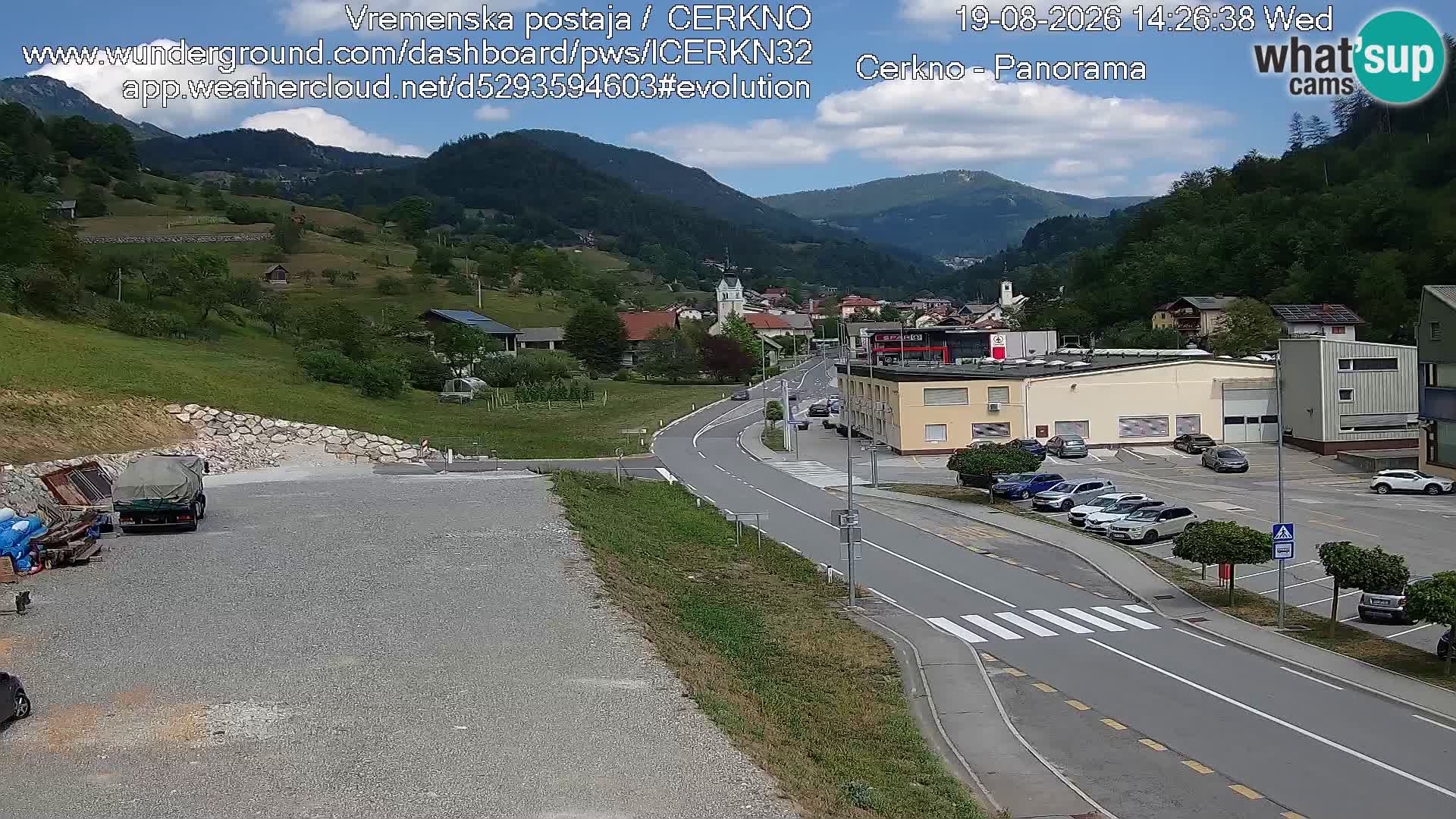 Cerkno city entrance Live Webcam