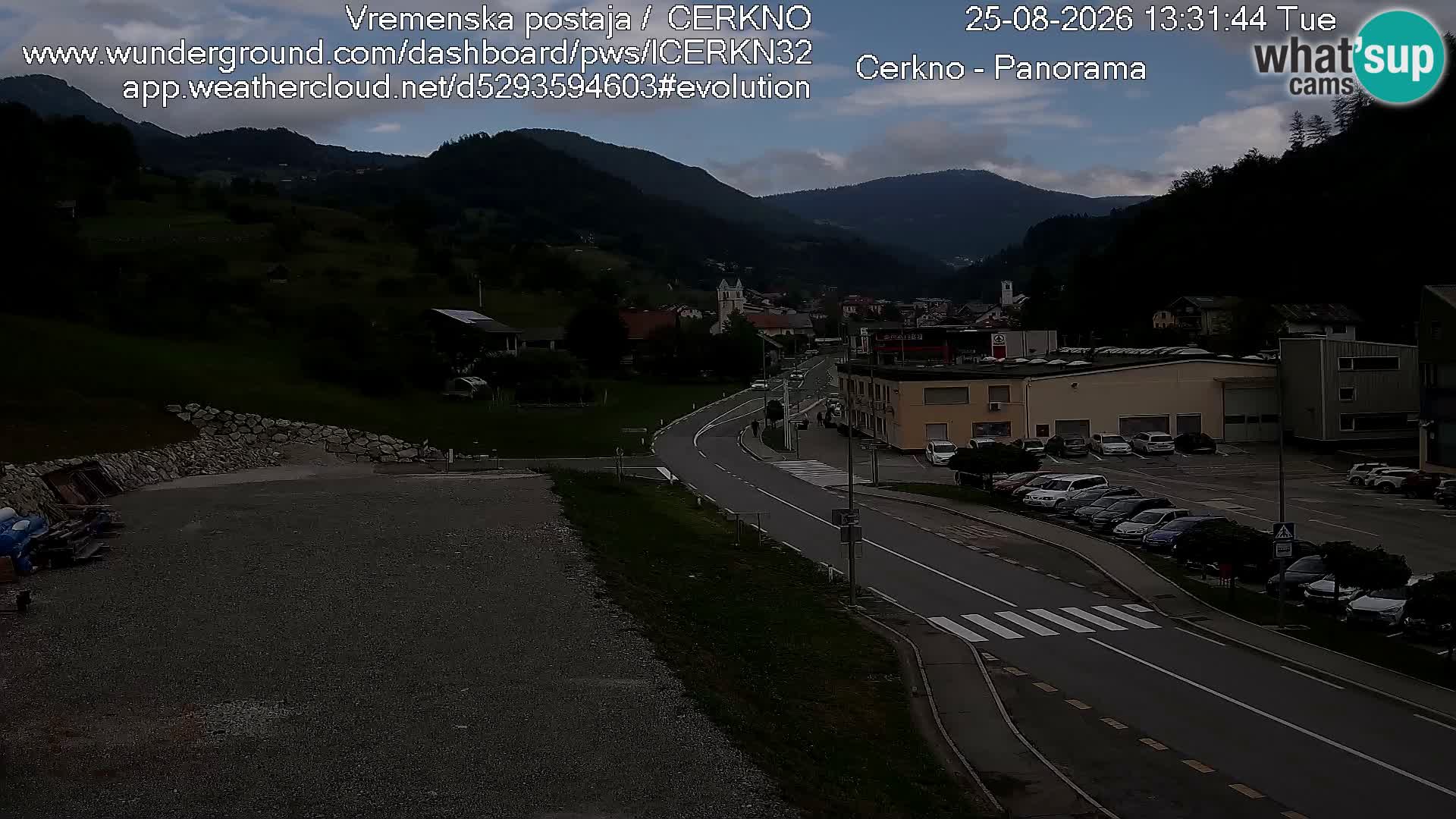Cerkno city entrance Live Webcam