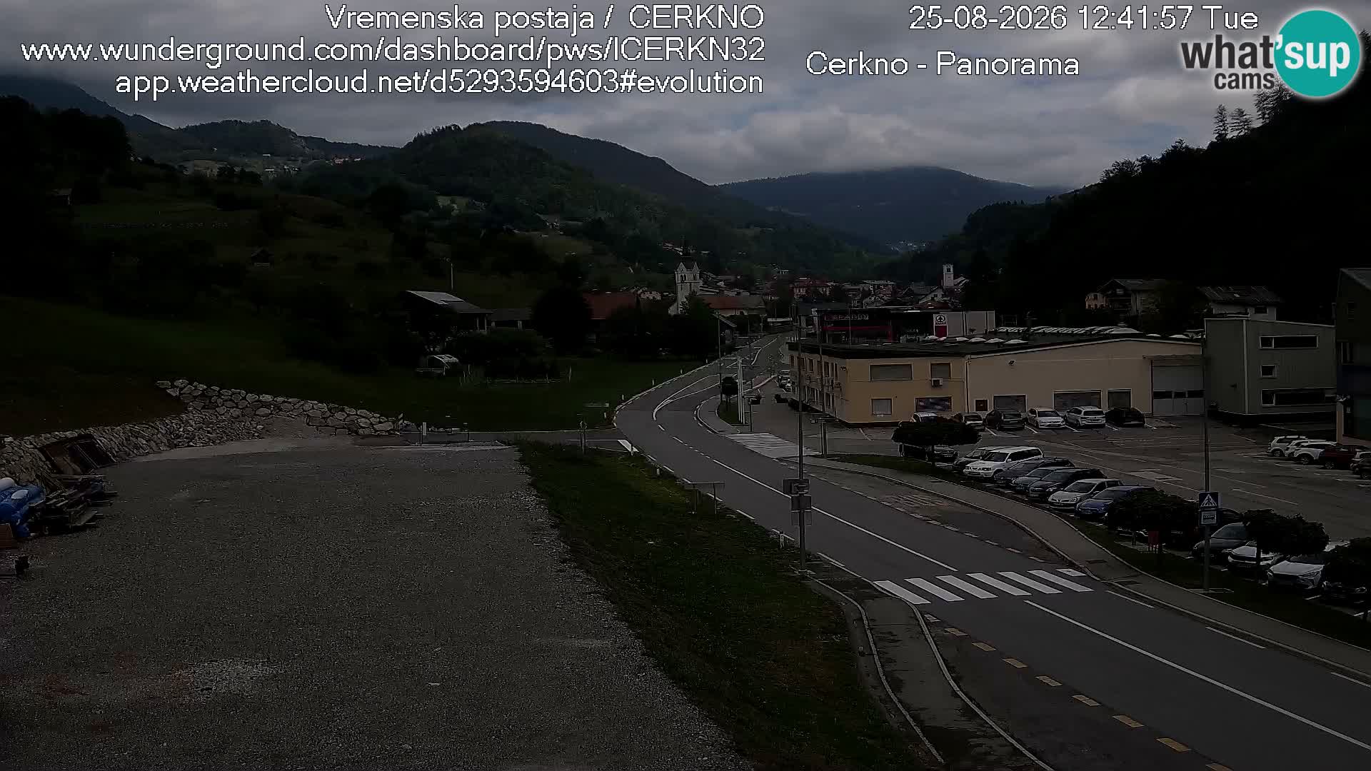 Cerkno city entrance Live Webcam