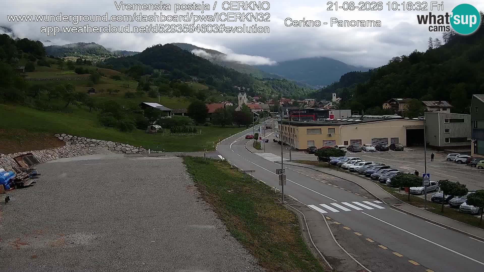 Cerkno city entrance Live Webcam