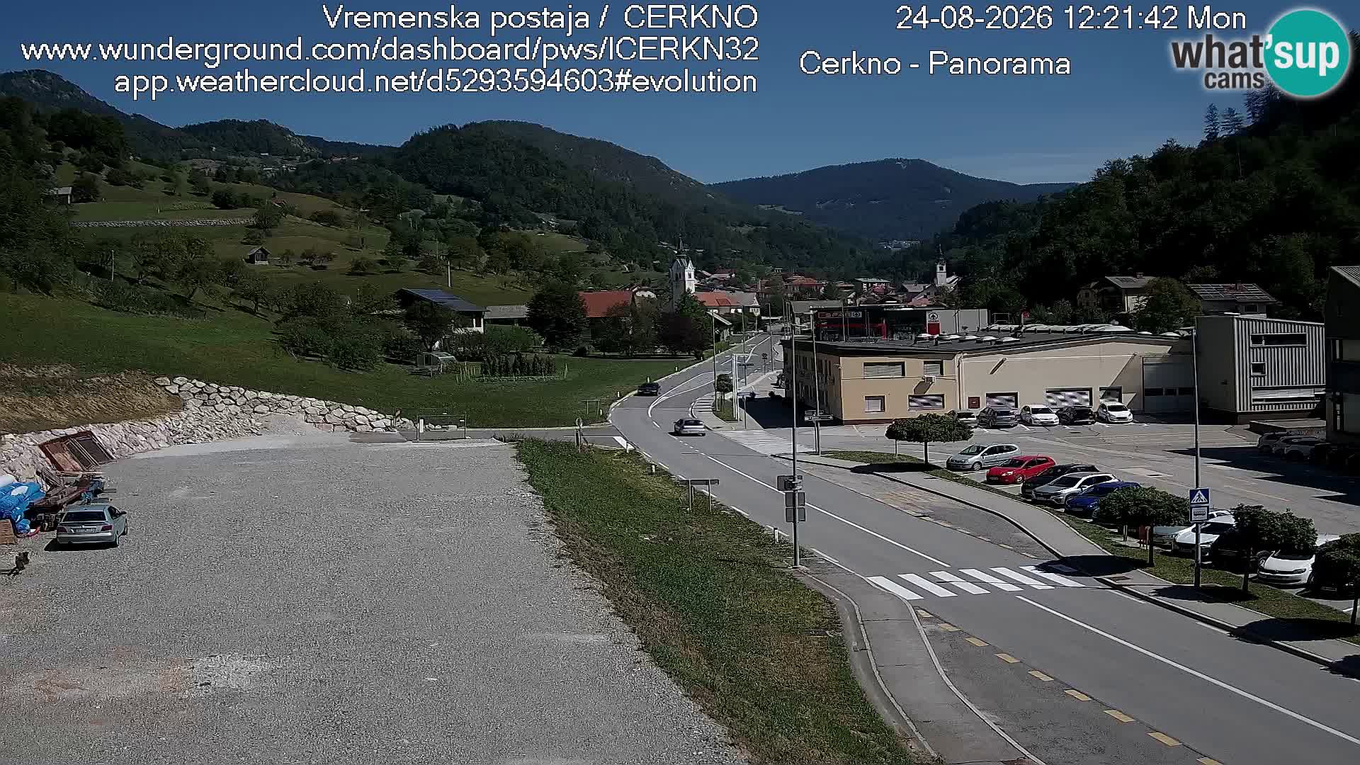 Cerkno entrada a la ciudad Webcam en vivo