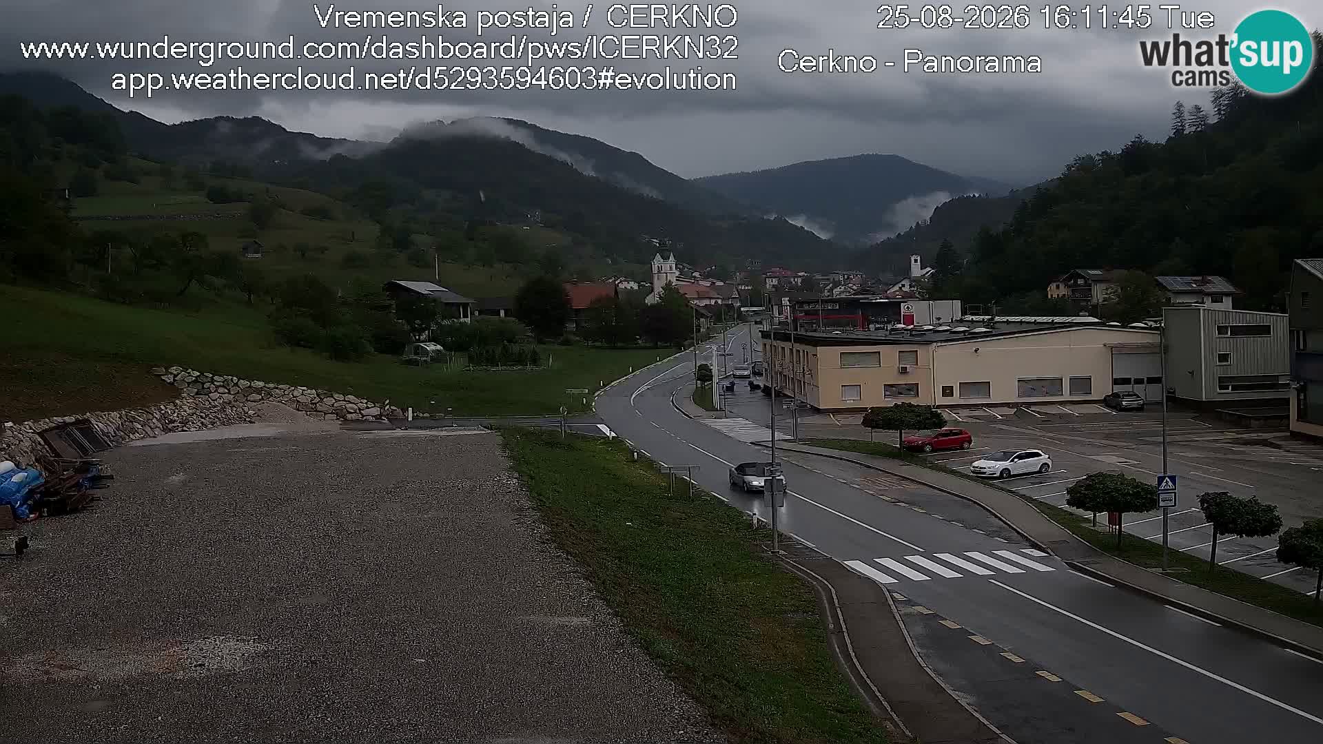 Cerkno city entrance Live Webcam