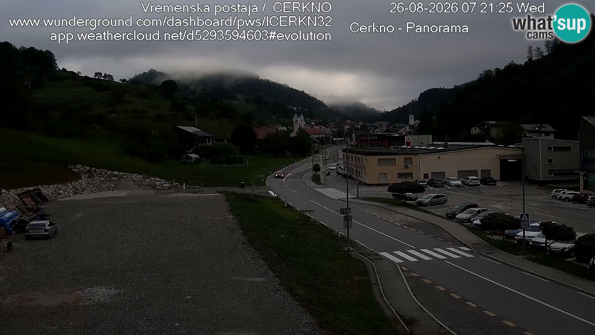 Webcam en direct – Entrée de la ville de Cerkno