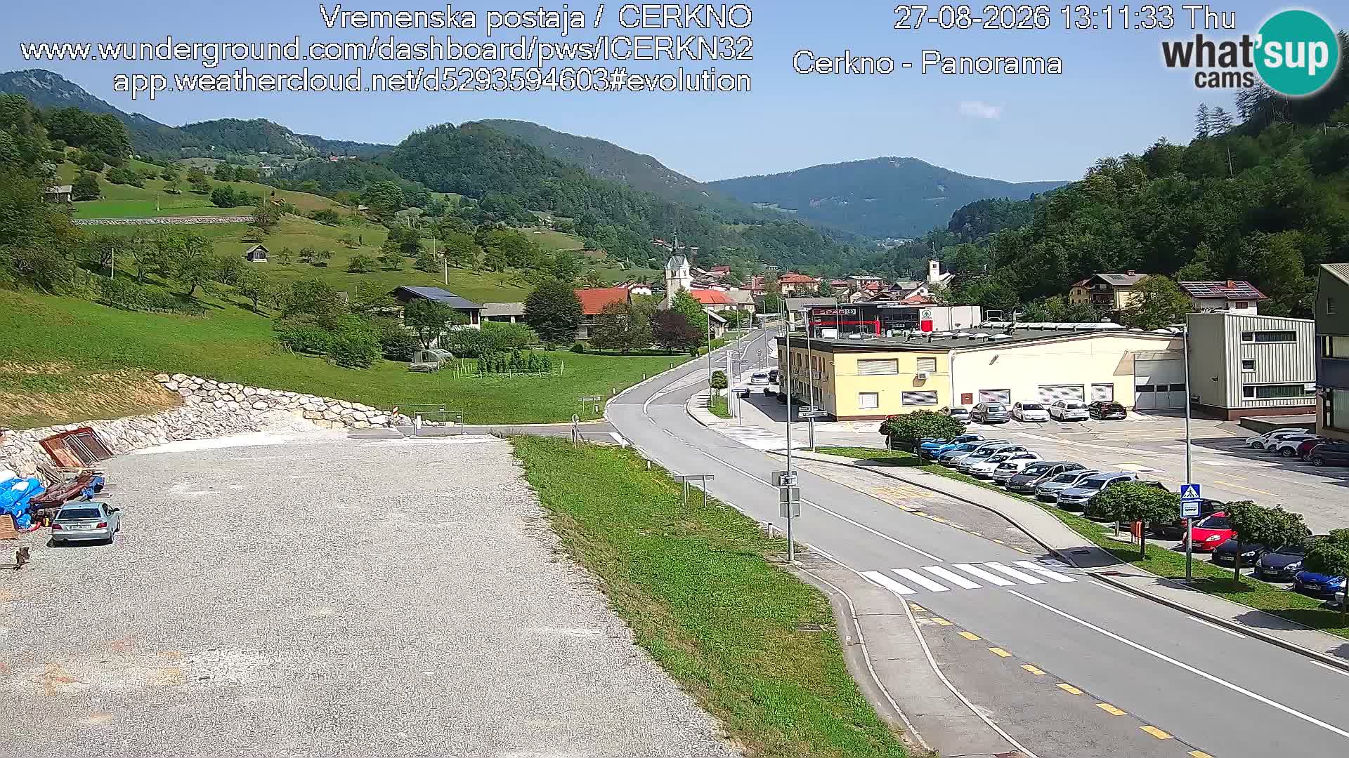 Webcam en direct – Entrée de la ville de Cerkno