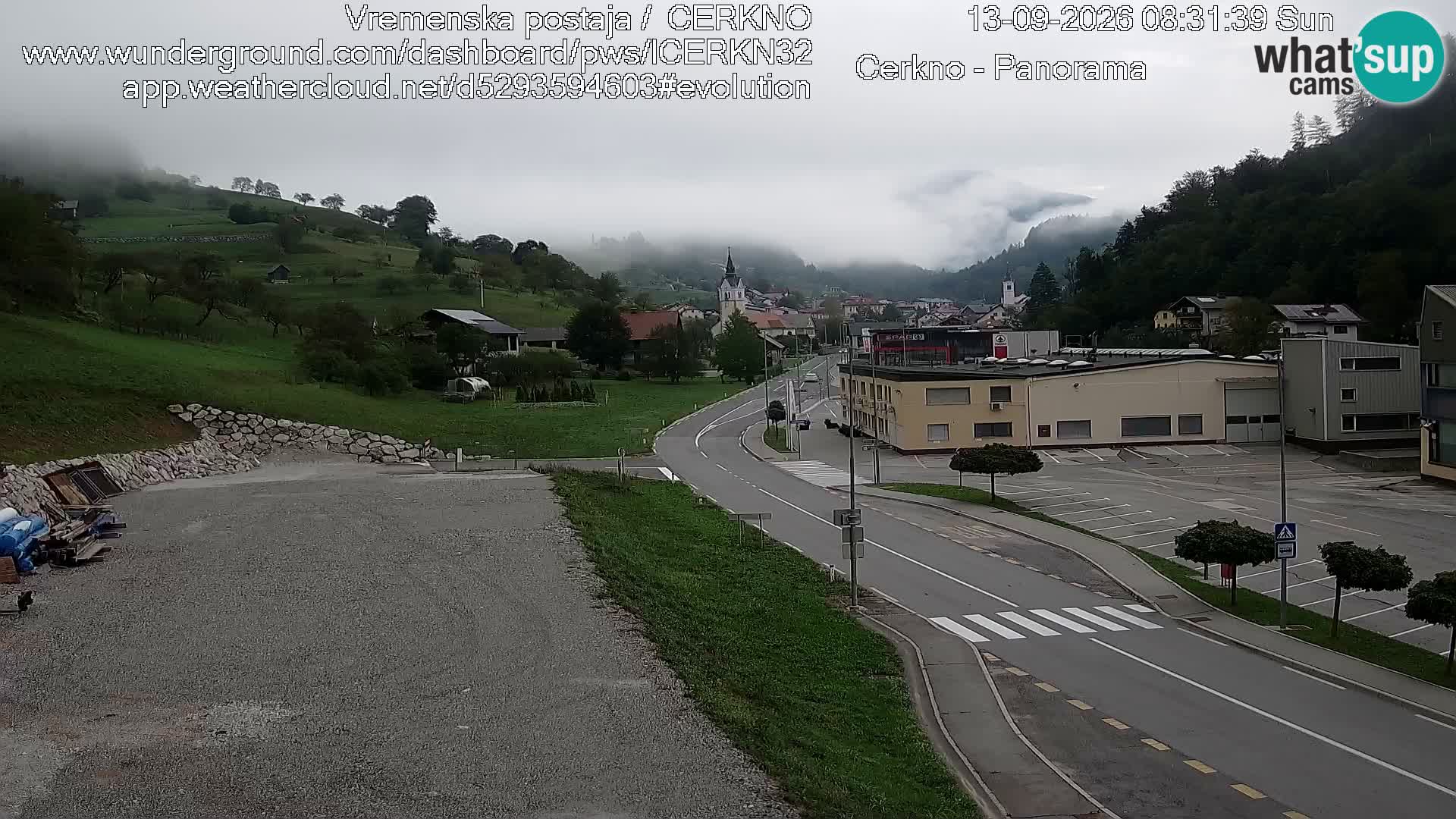 Cerkno city entrance Live Webcam