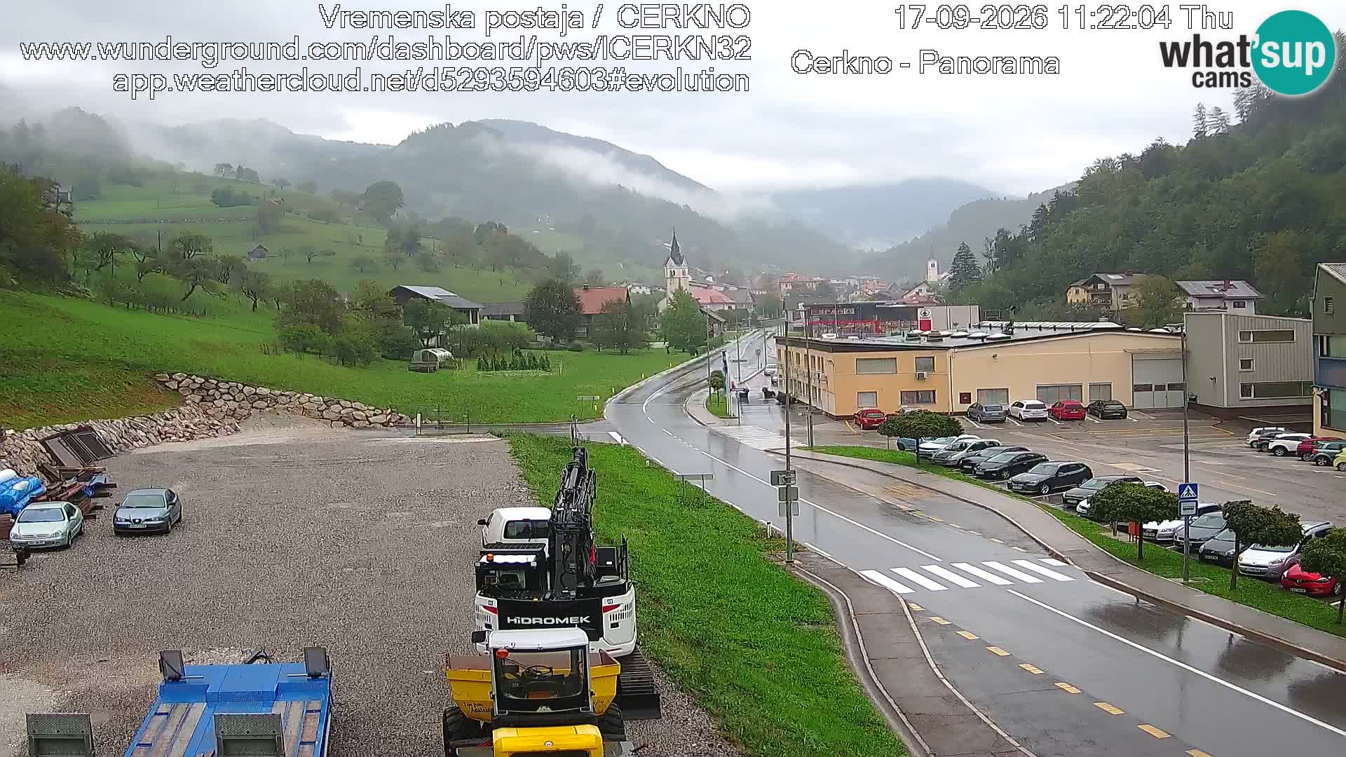Webcam en direct – Entrée de la ville de Cerkno