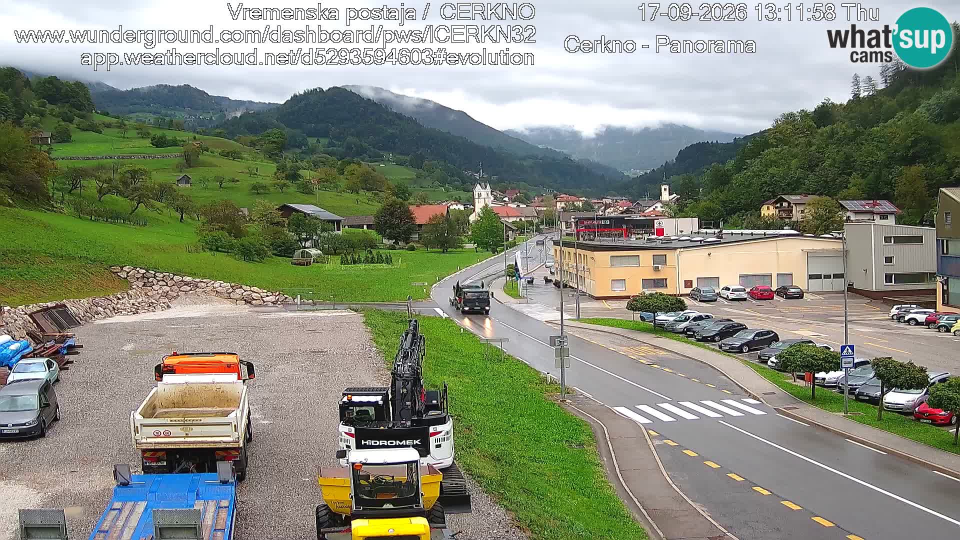 Webcam en direct – Entrée de la ville de Cerkno