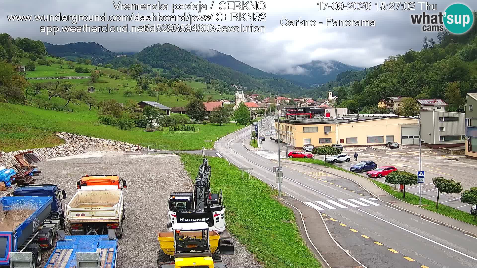 Cerkno city entrance Live Webcam