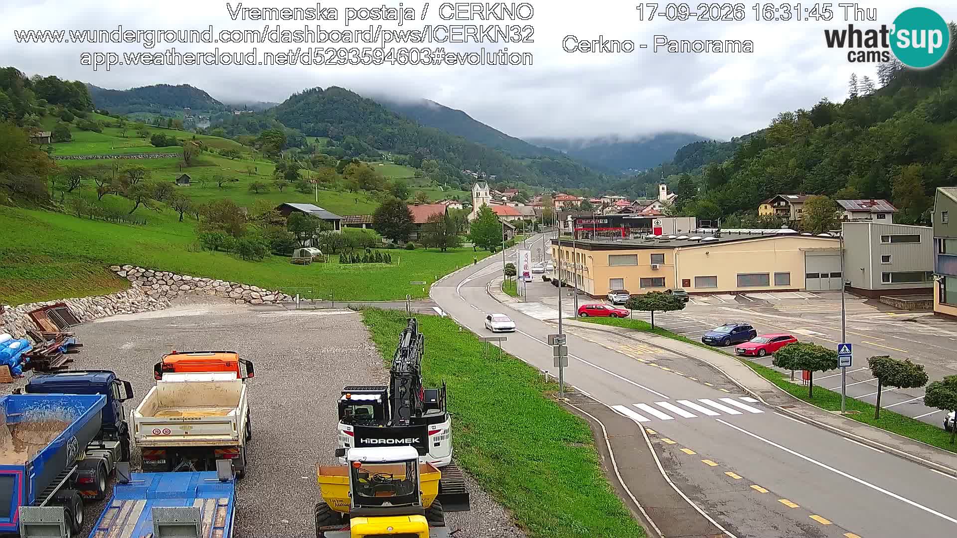 Webcam en direct – Entrée de la ville de Cerkno