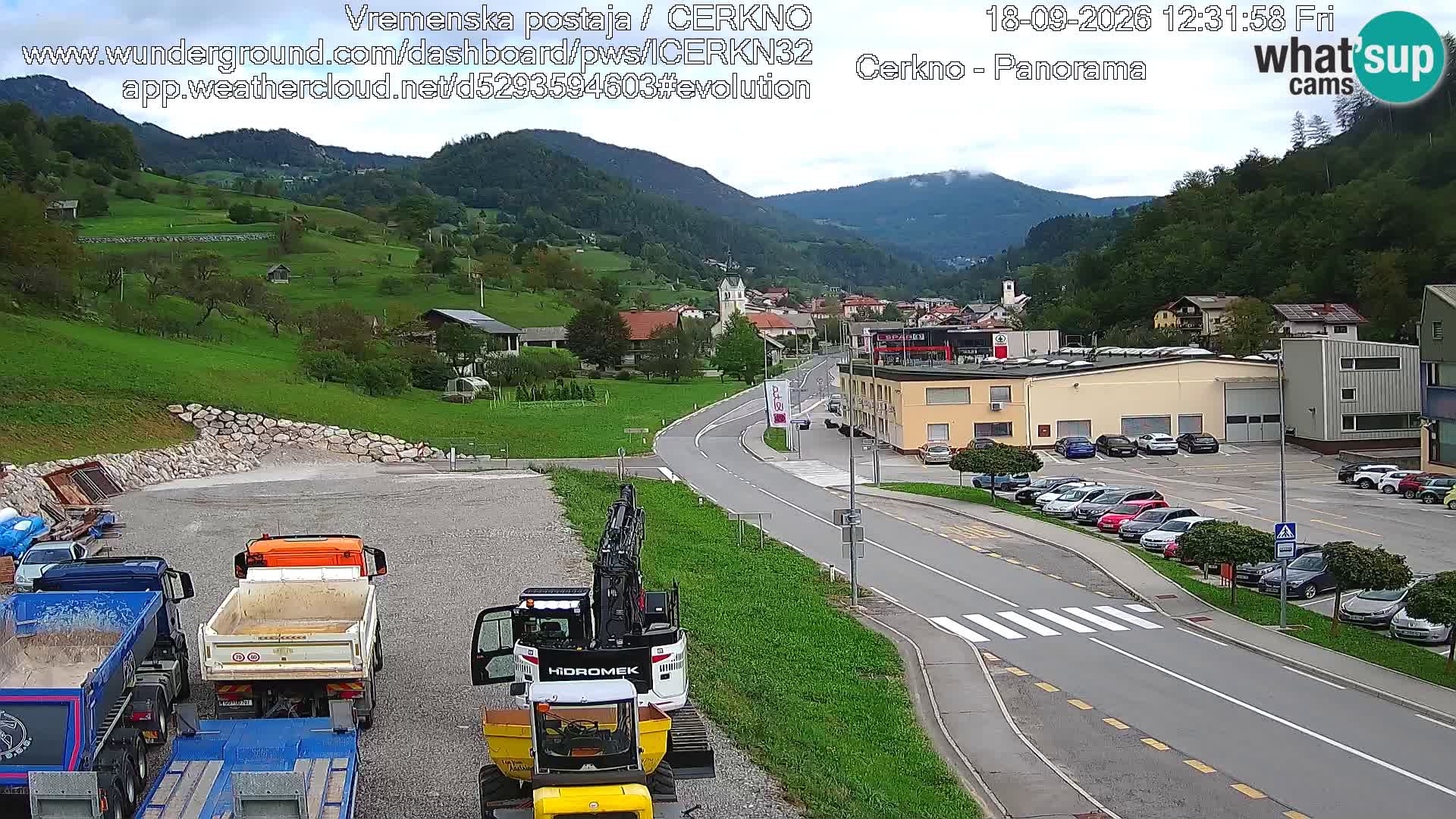 Webcam en direct – Entrée de la ville de Cerkno