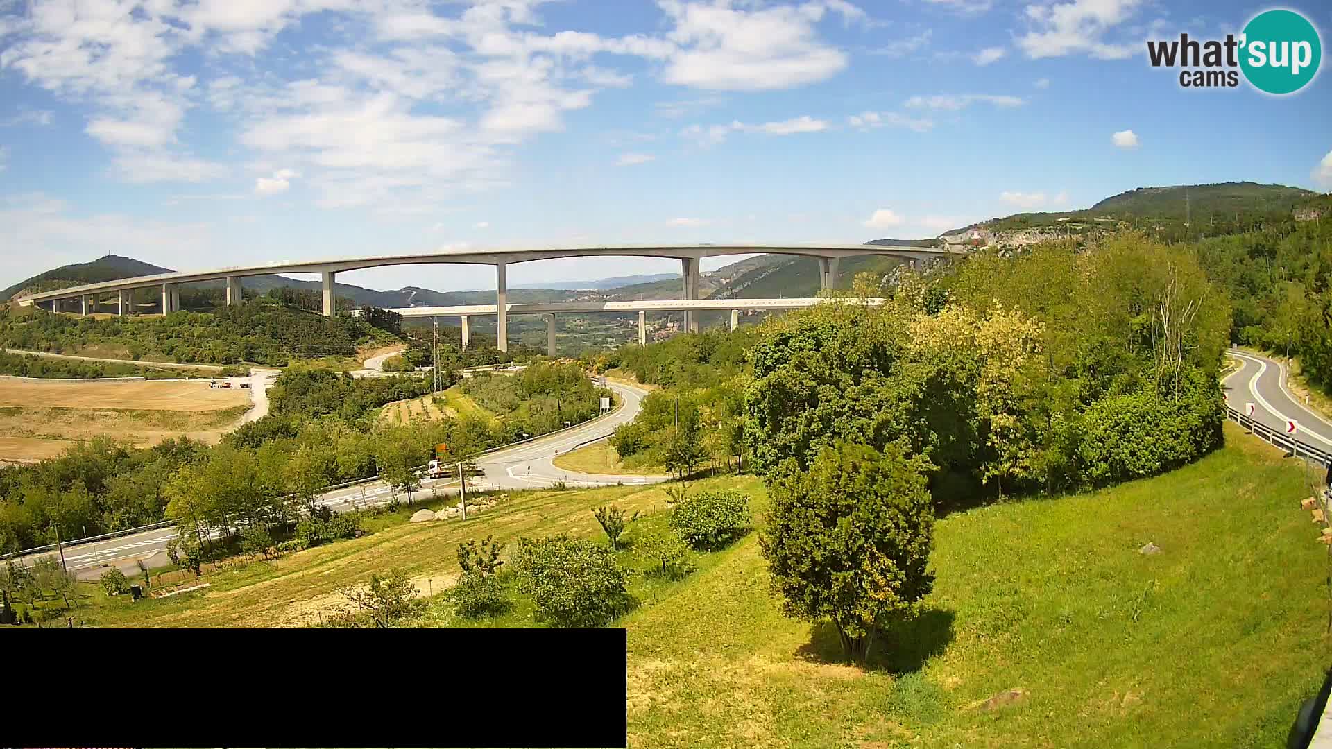 Livecam  Črni Kal Viadotto – panorama dal Viki Burger