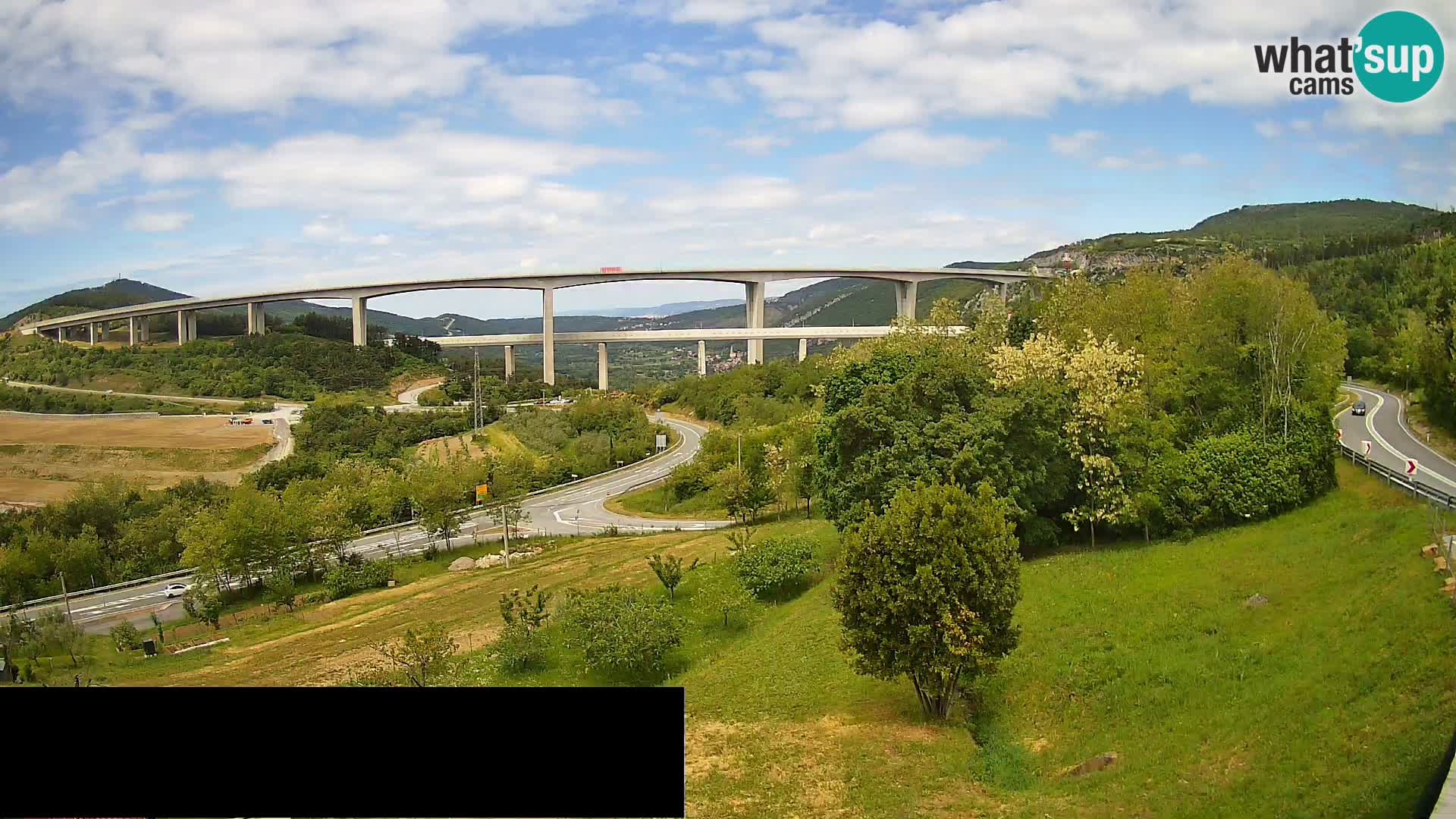 Webcam Črni Kal Viaduct – view from Viki Burger