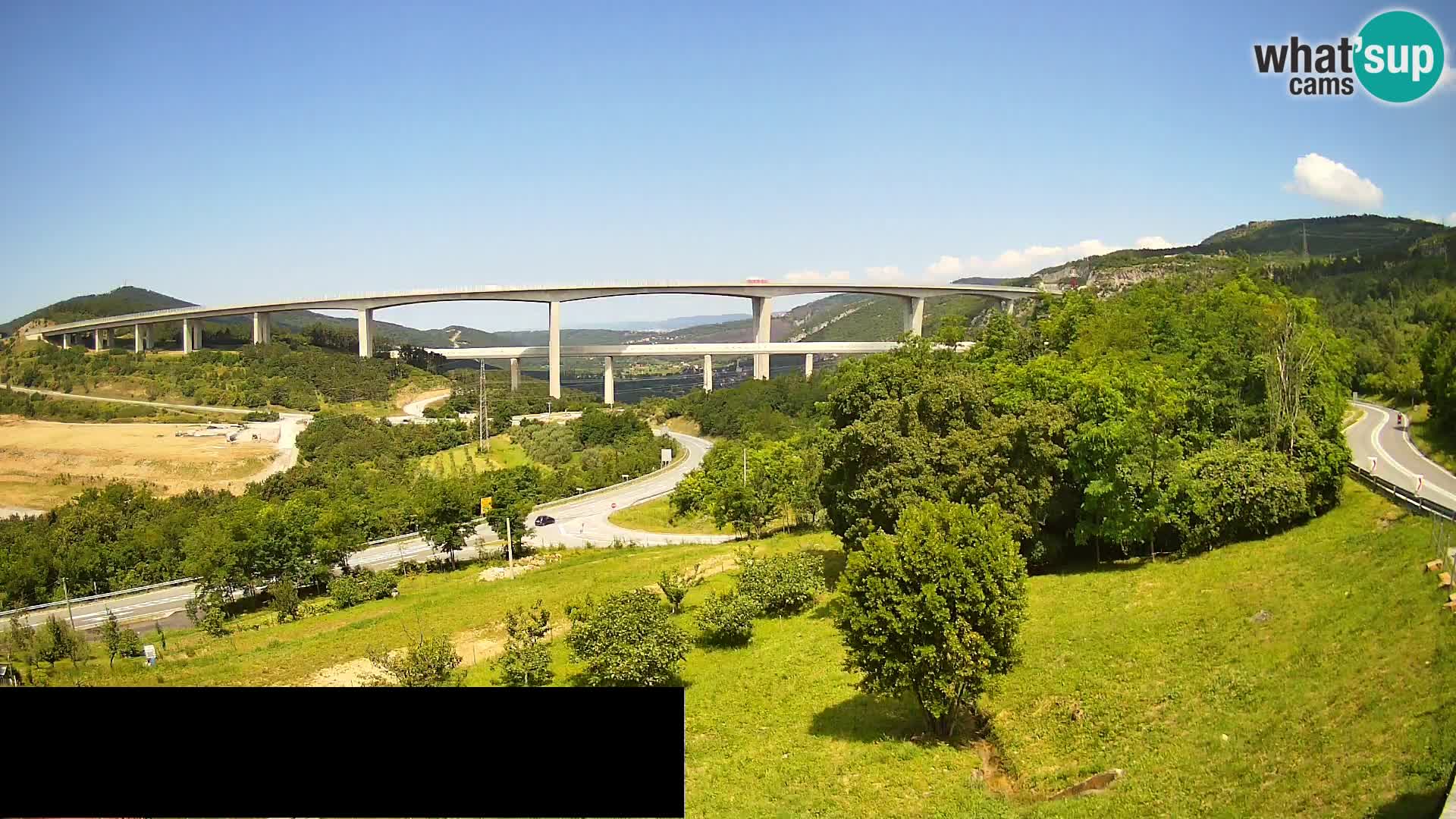 Livecam  Črni Kal Viadotto – panorama dal Viki Burger