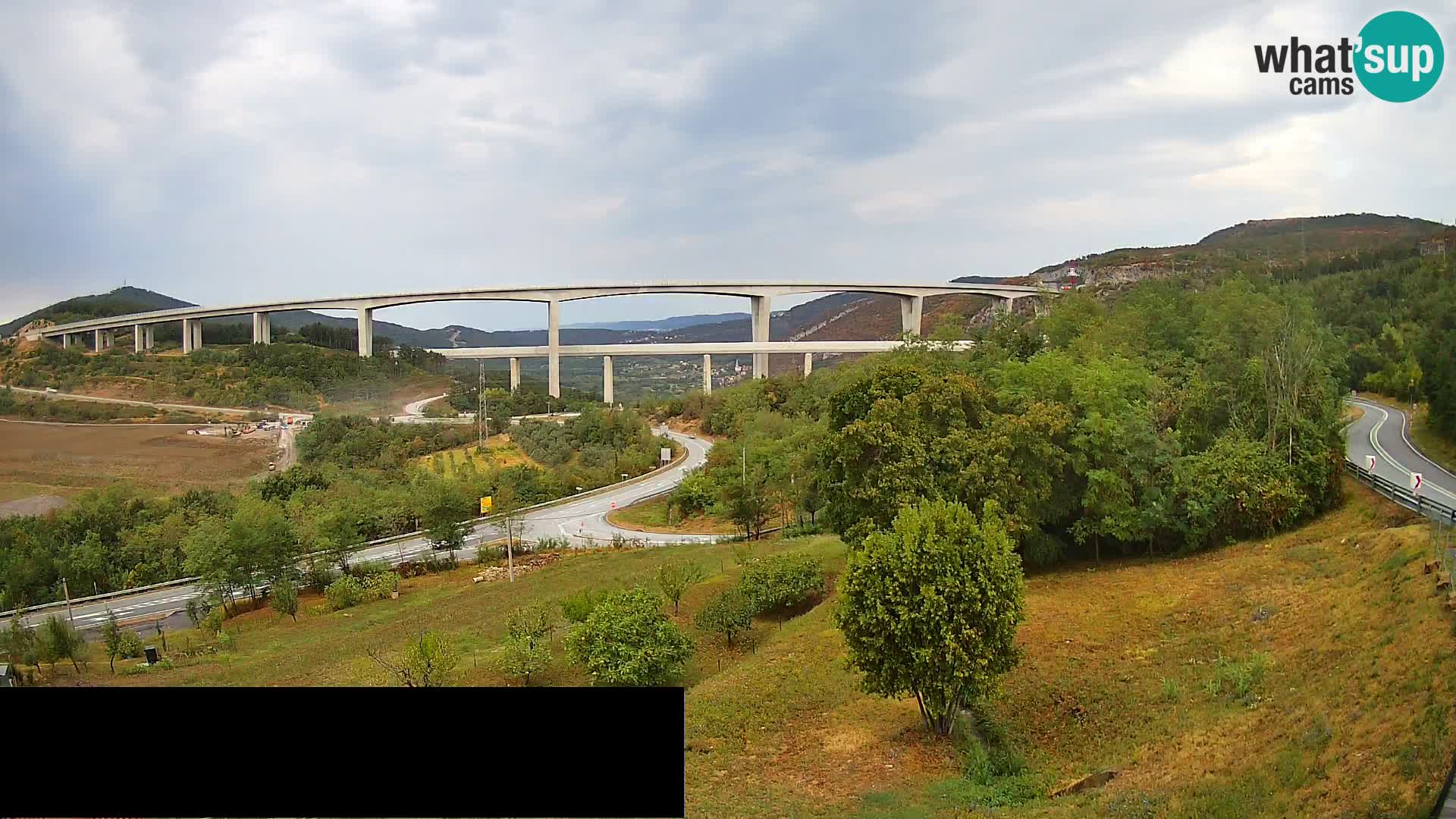 Livecam  Črni Kal Viadotto – panorama dal Viki Burger