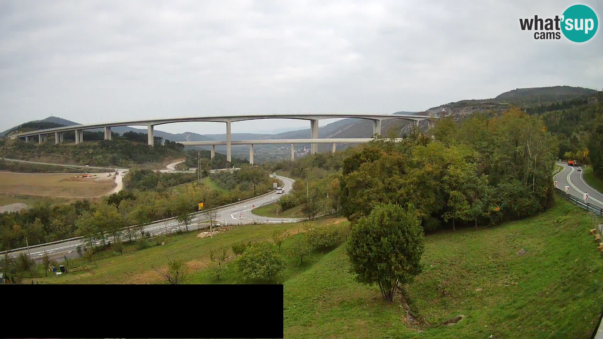 Livecam  Črni Kal Viadotto – panorama dal Viki Burger