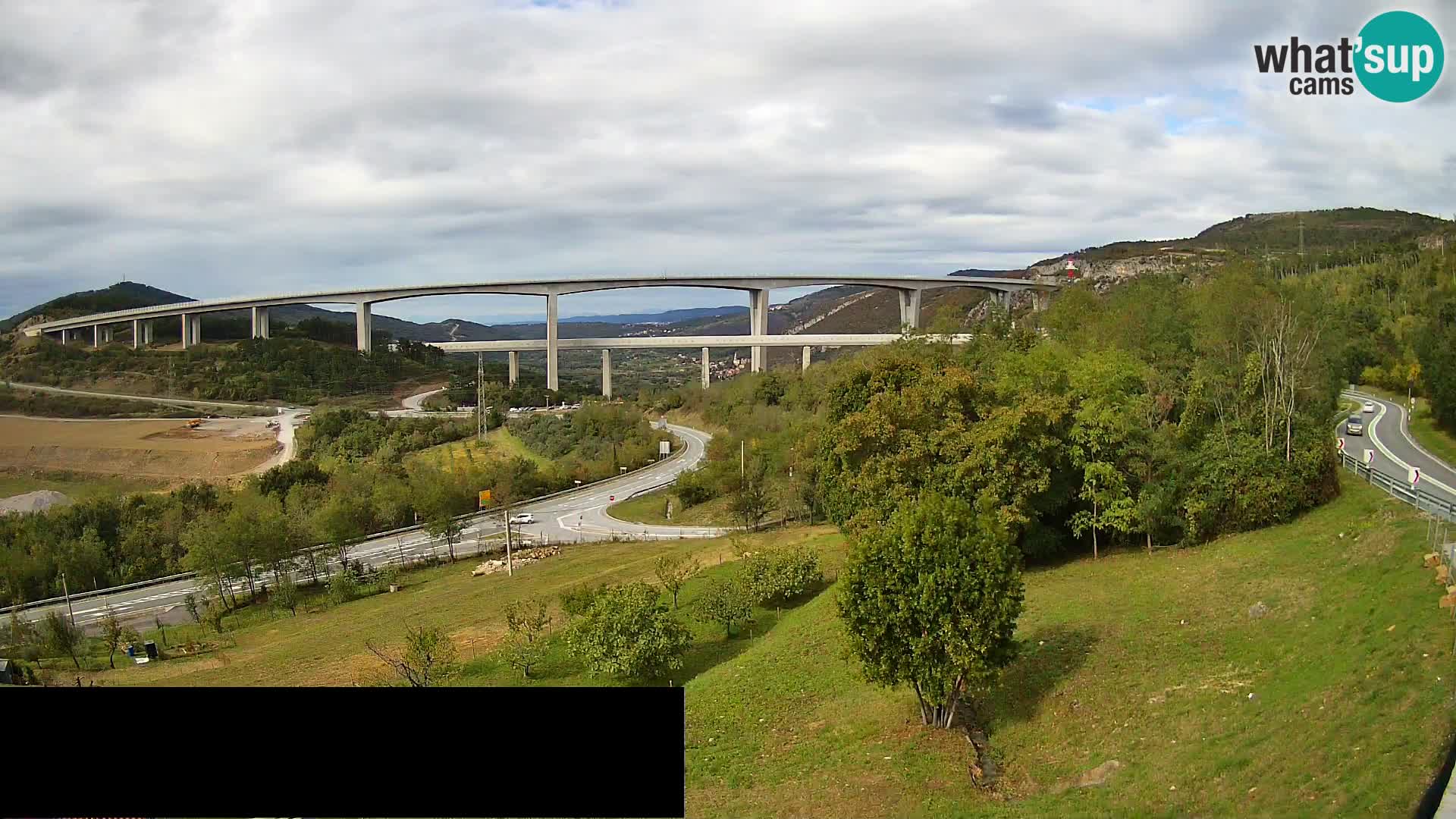 Livecam  Črni Kal Viadotto – panorama dal Viki Burger