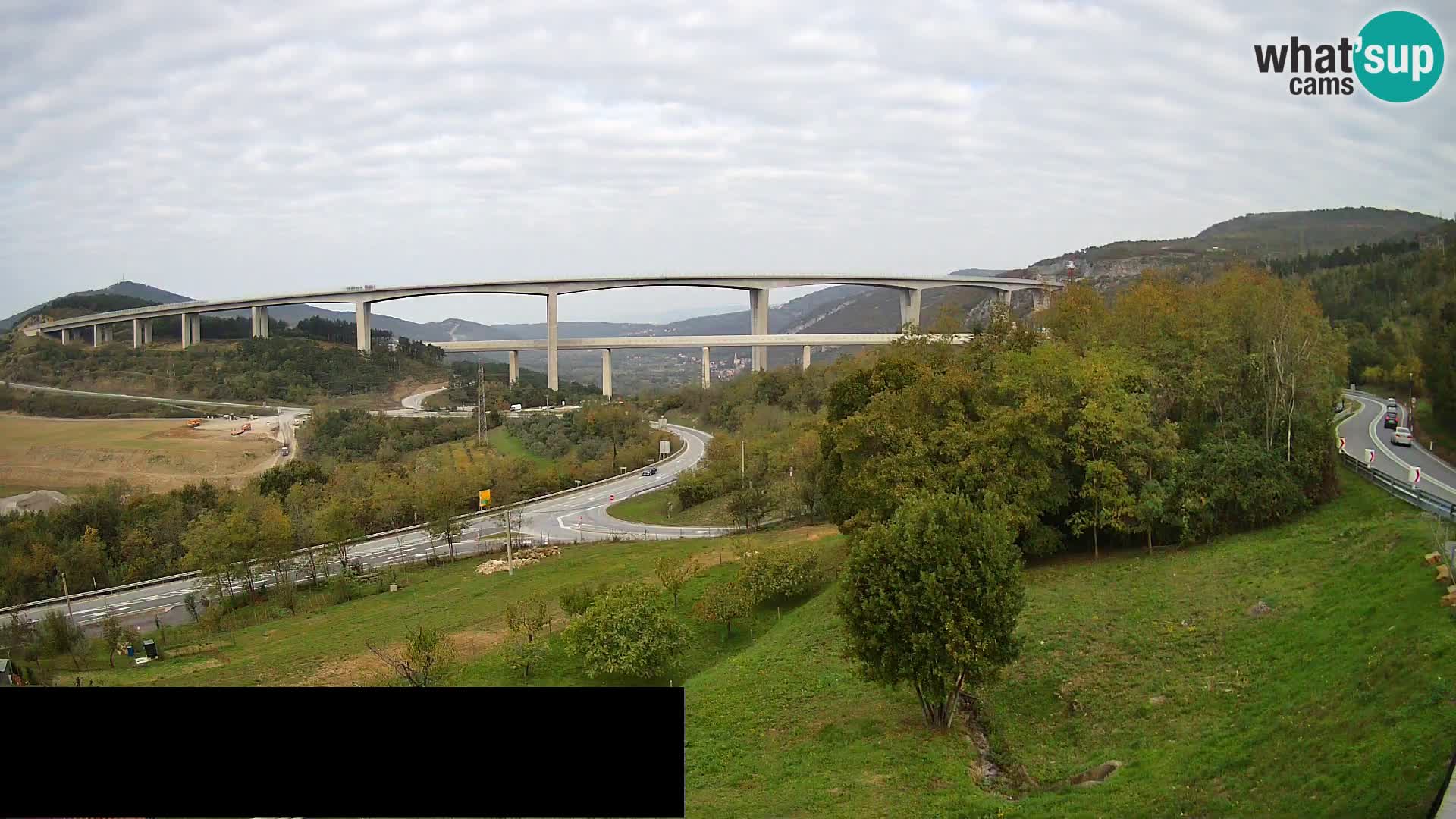 Livecam  Črni Kal Viadotto – panorama dal Viki Burger