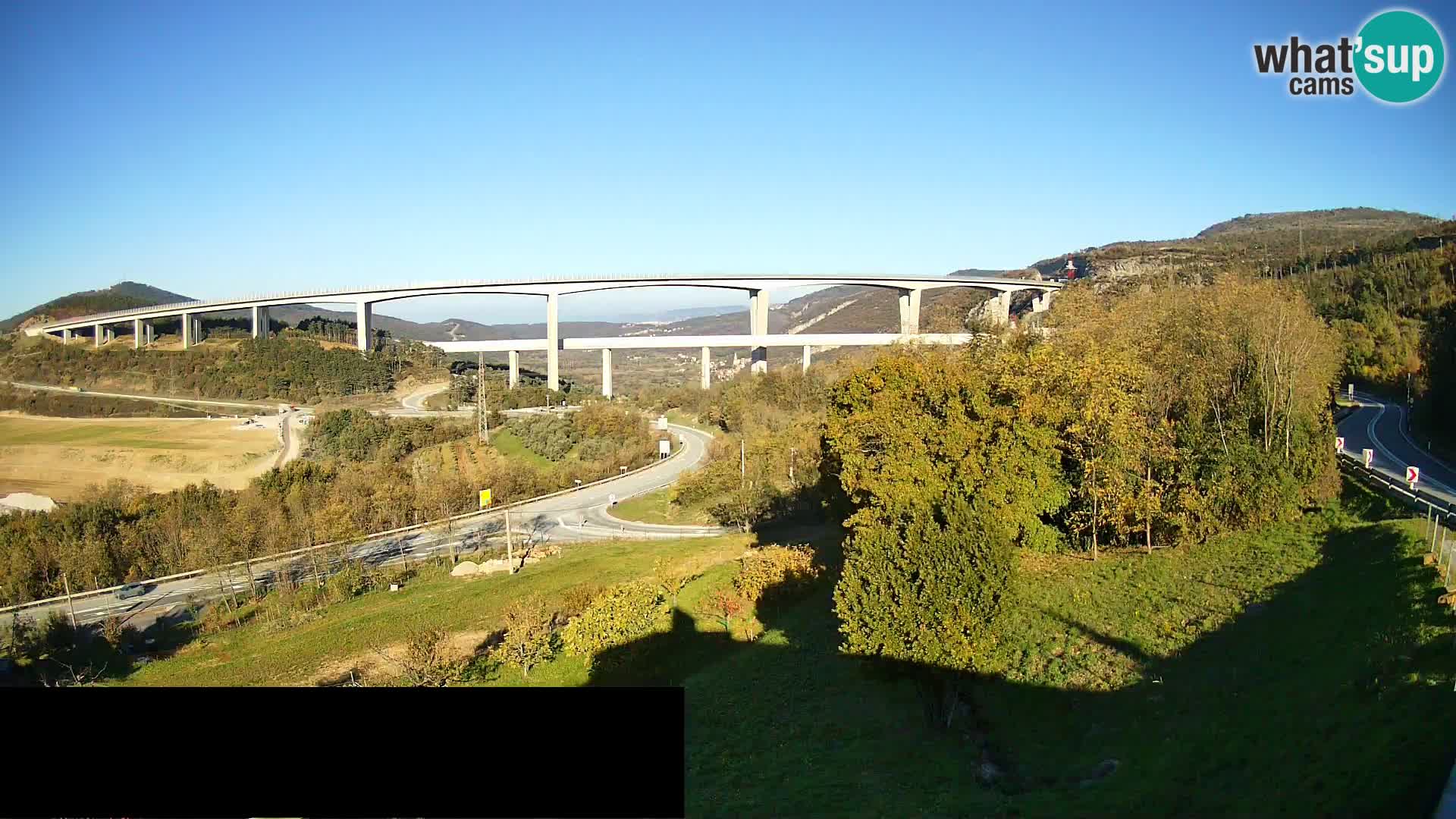 Livecam  Črni Kal Viadotto – panorama dal Viki Burger