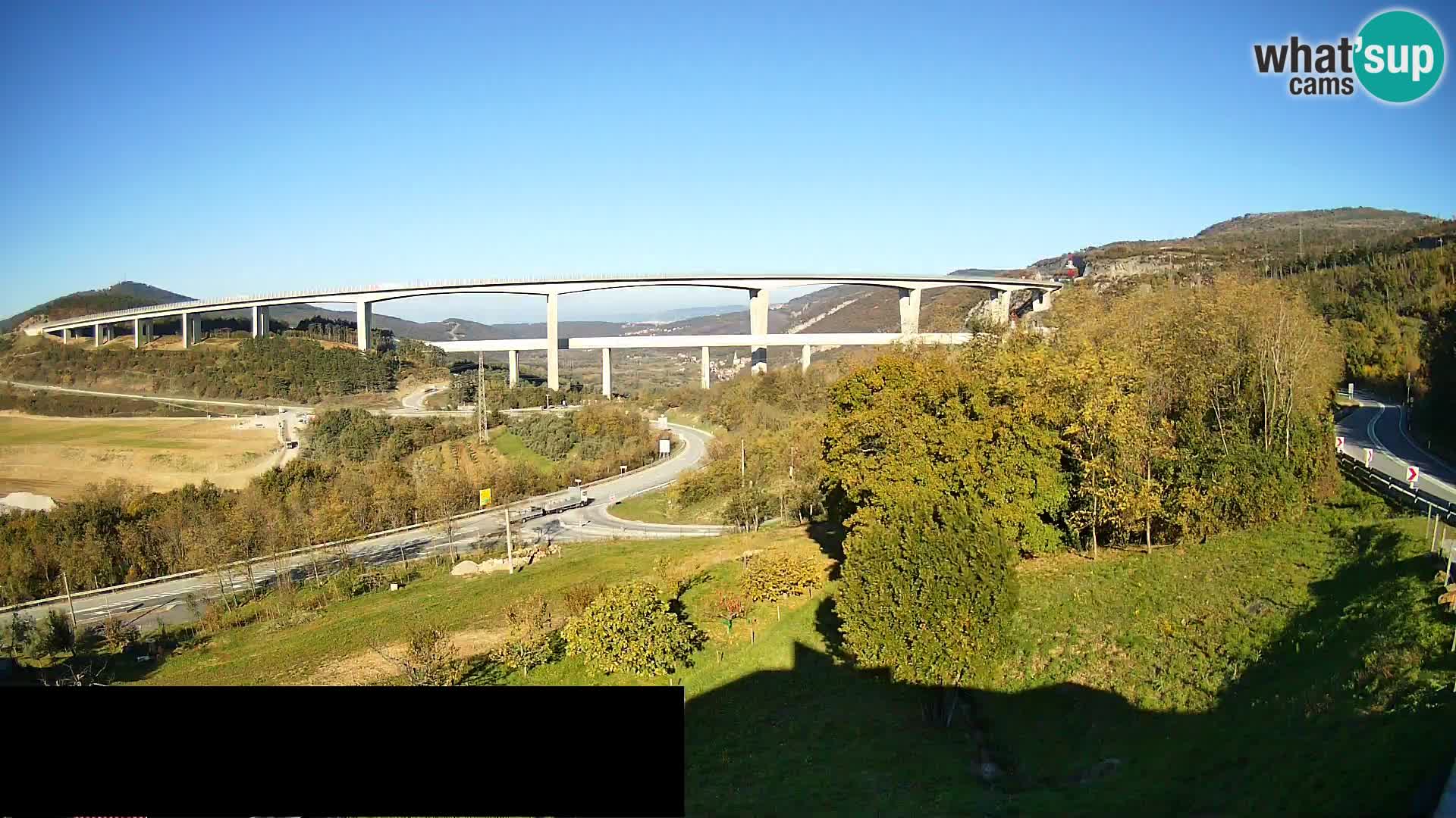 Livecam  Črni Kal Viadotto – panorama dal Viki Burger