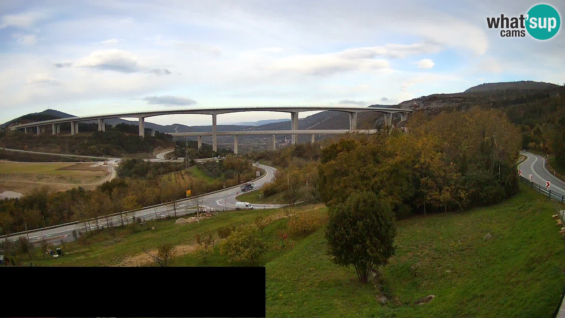 Livecam  Črni Kal Viadotto – panorama dal Viki Burger