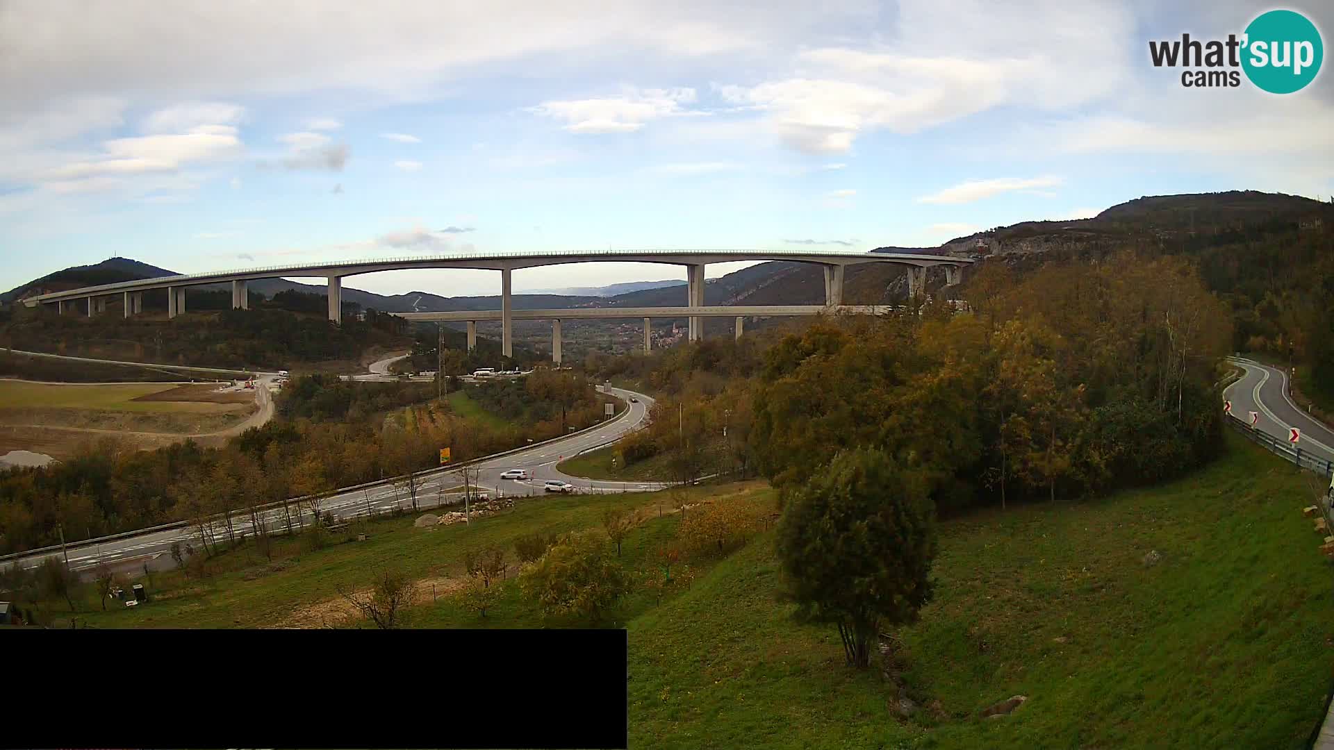 Livecam  Črni Kal Viadotto – panorama dal Viki Burger