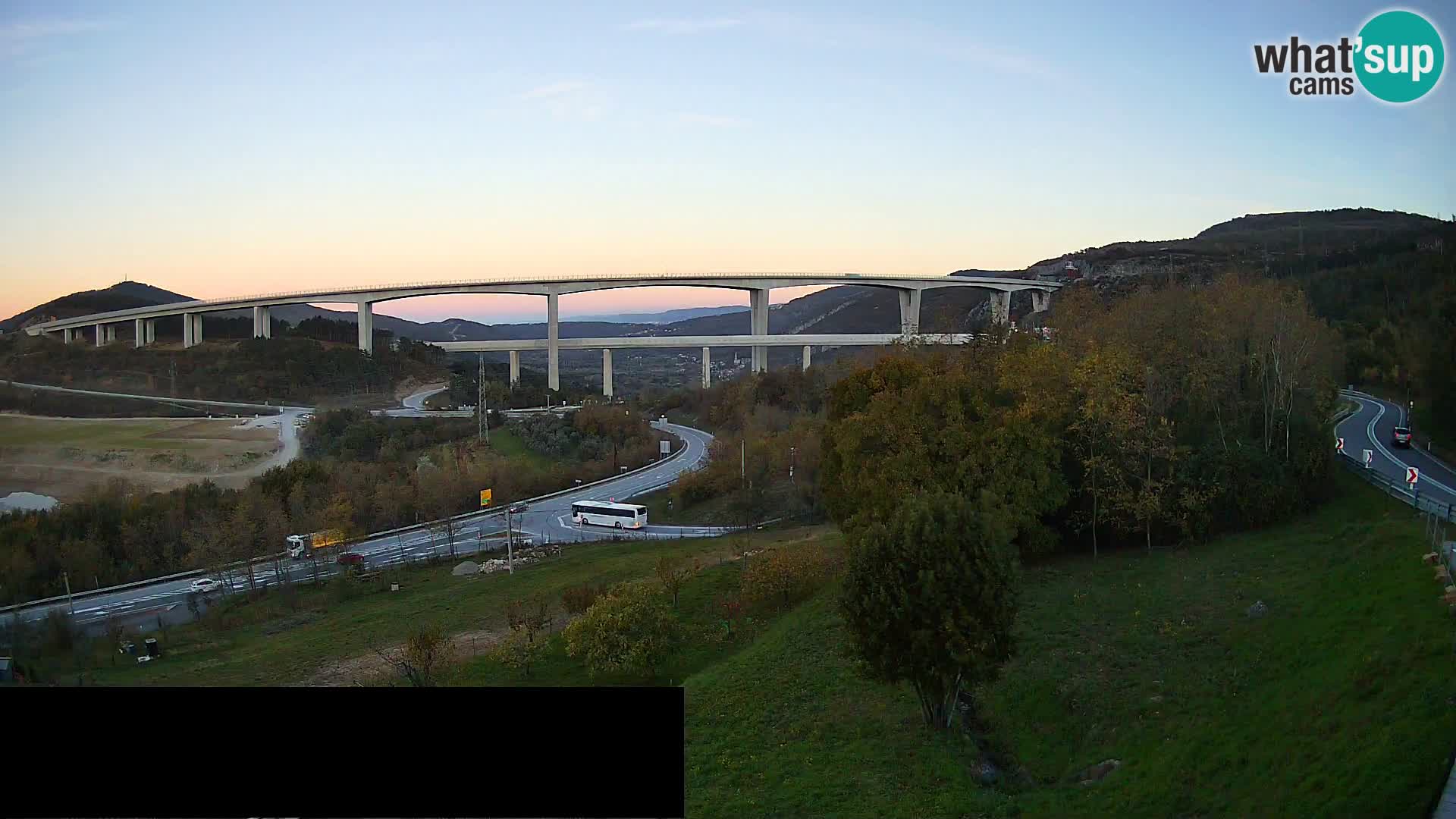 Livecam  Črni Kal Viadotto – panorama dal Viki Burger