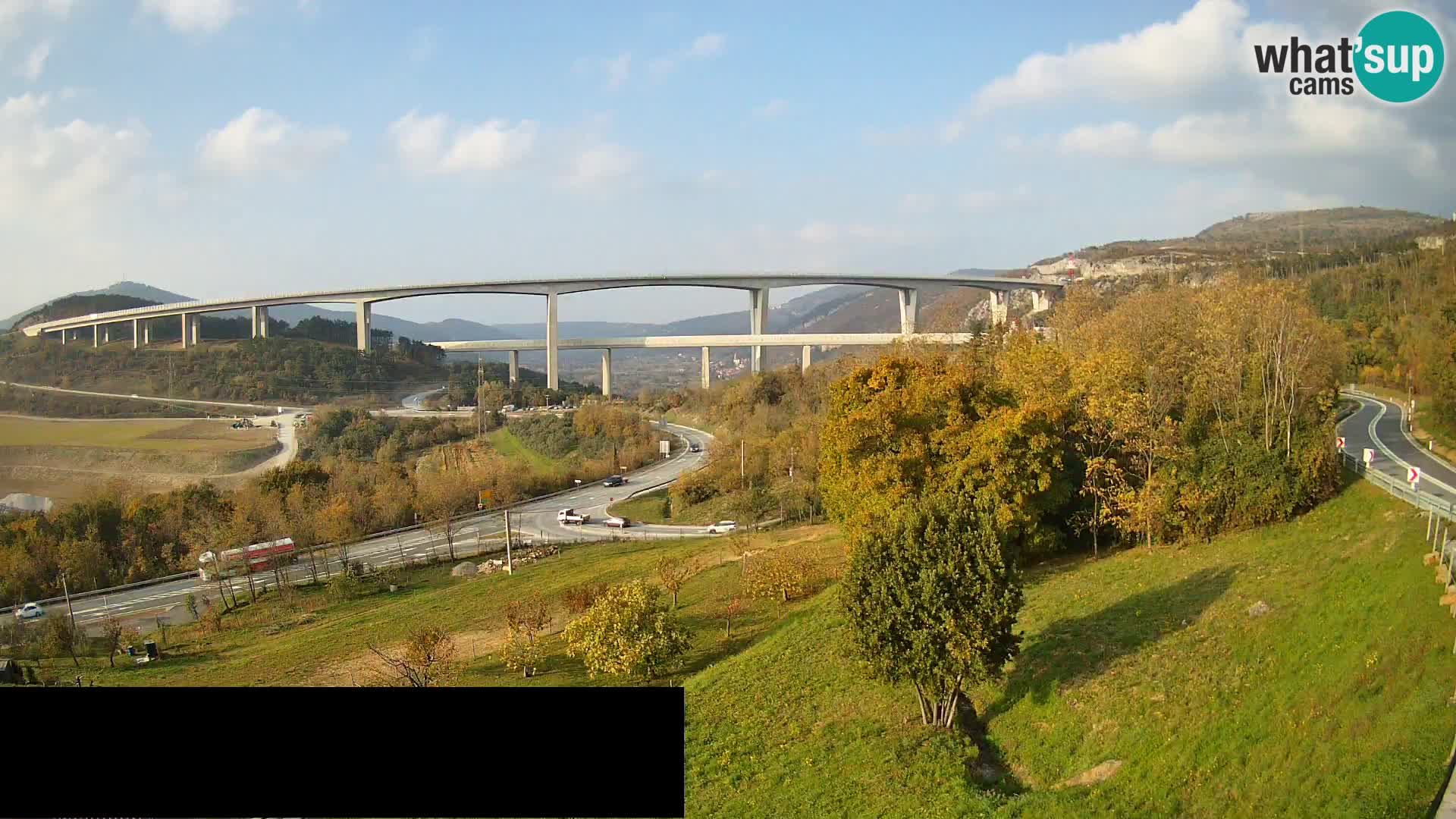 Webcam Črni Kal Viaduct – view from Viki Burger