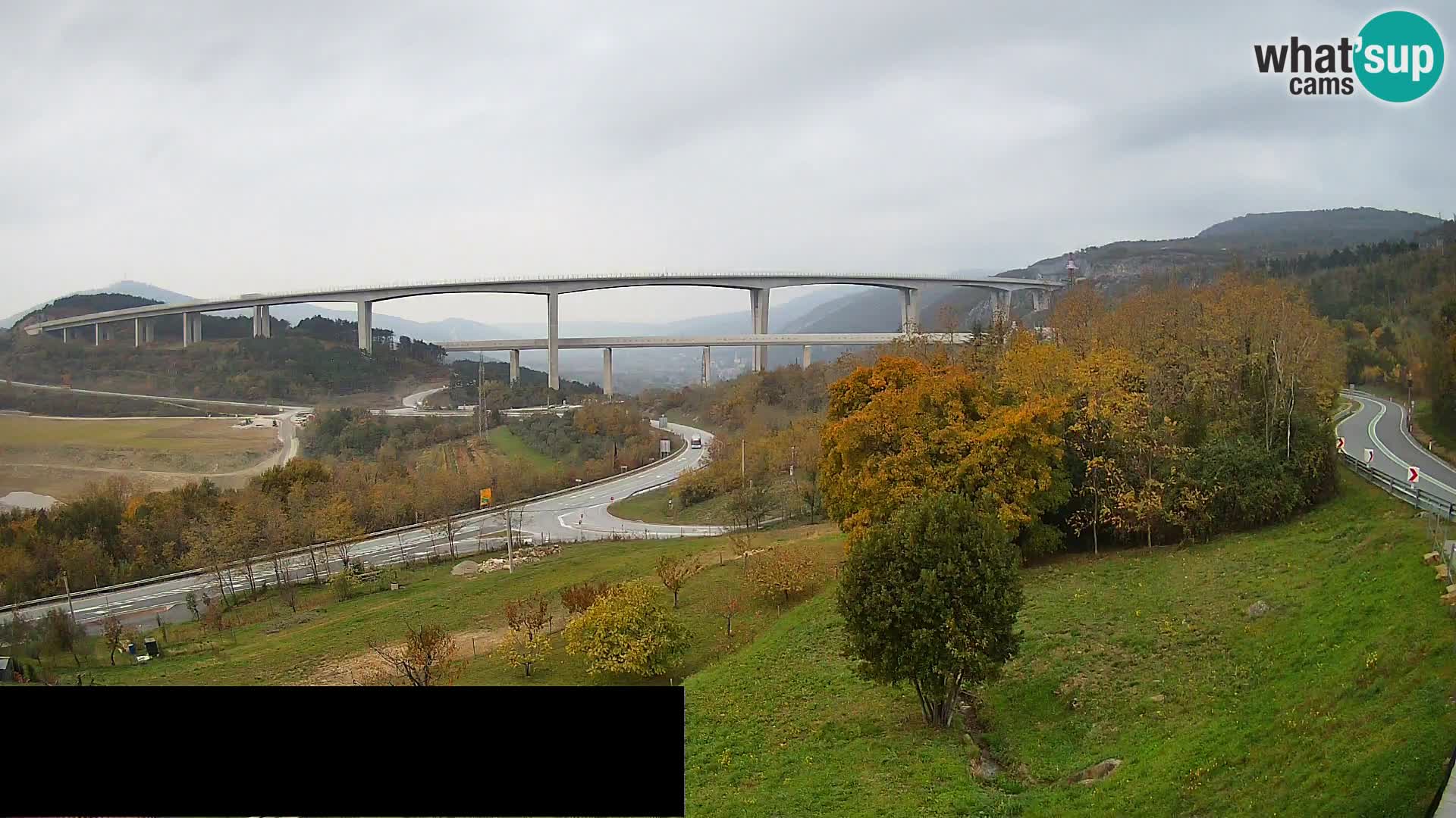 Livecam  Črni Kal Viadotto – panorama dal Viki Burger