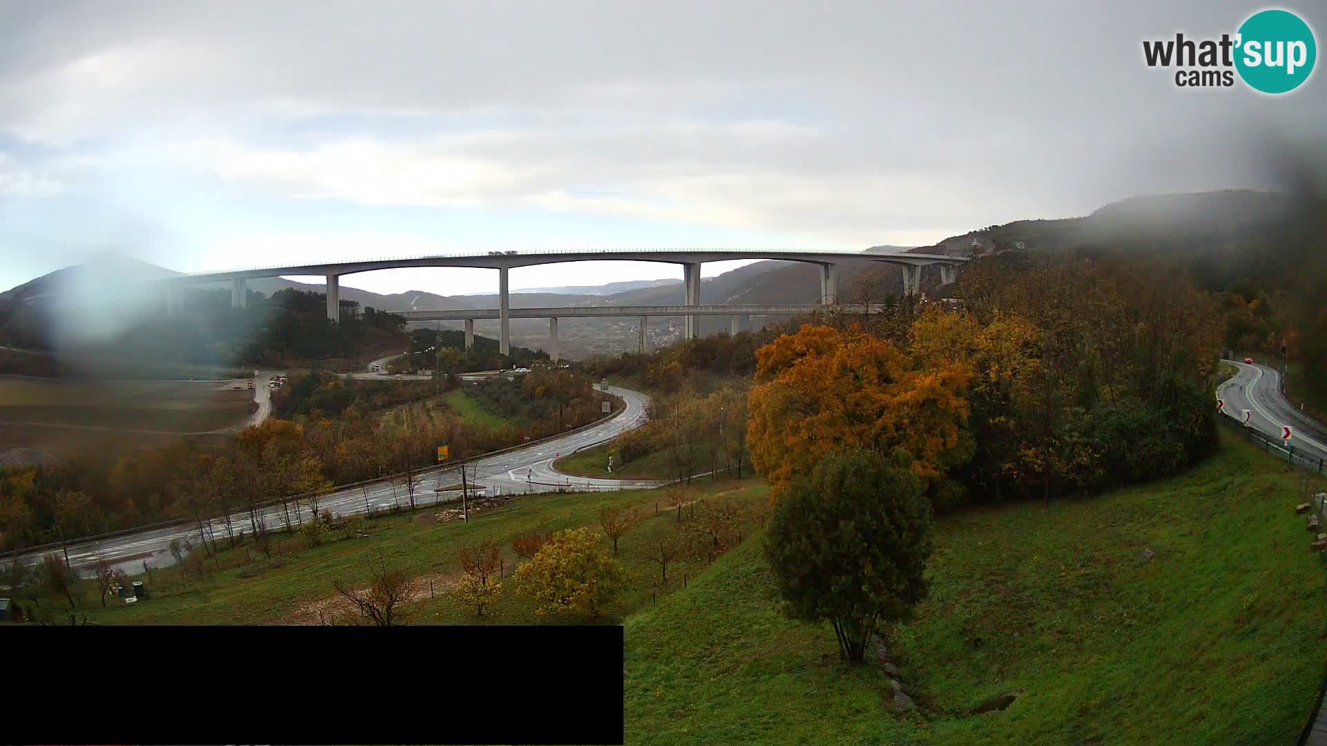 Livecam  Črni Kal Viadotto – panorama dal Viki Burger