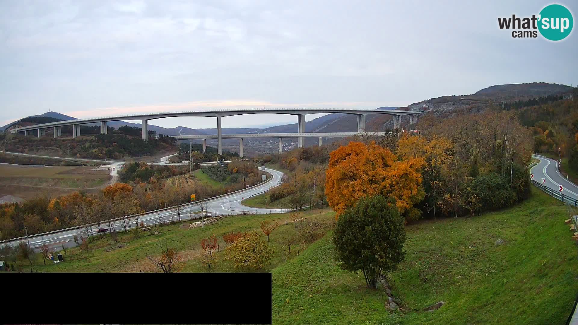 Livecam  Črni Kal Viadotto – panorama dal Viki Burger