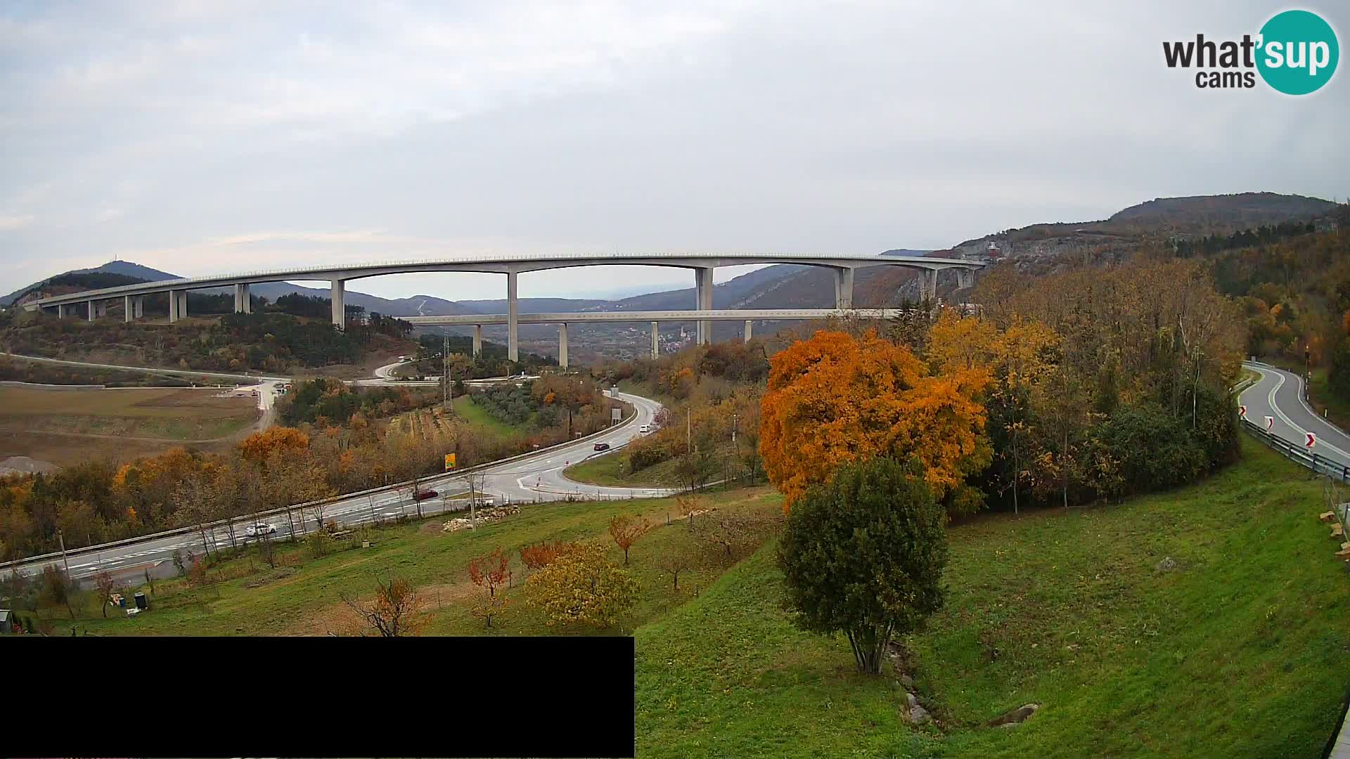 Livecam  Črni Kal Viadotto – panorama dal Viki Burger