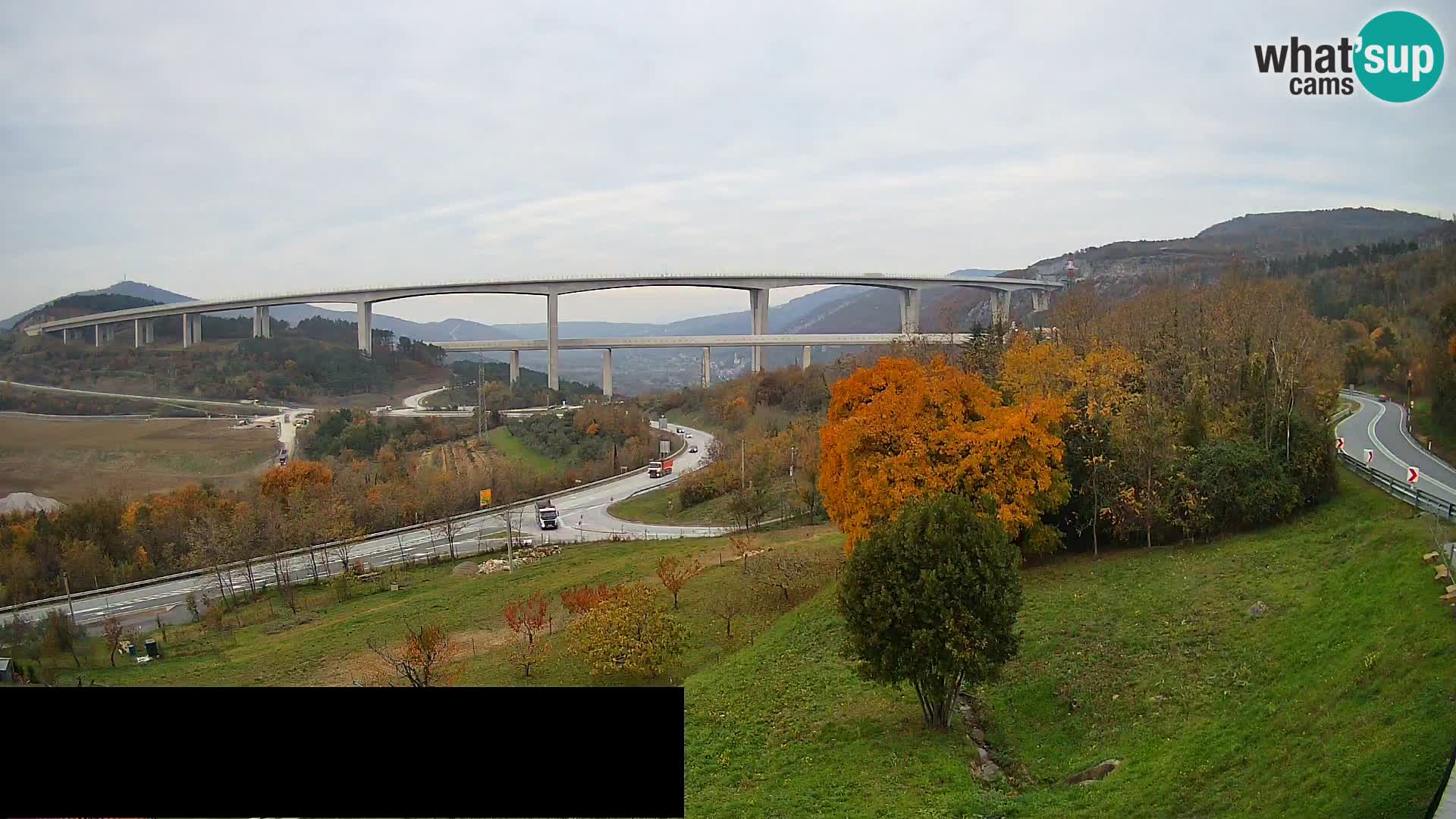 Livecam  Črni Kal Viadotto – panorama dal Viki Burger