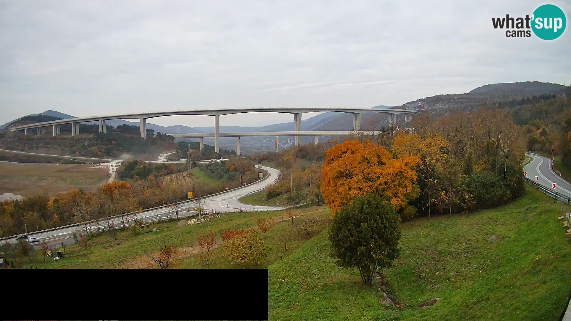 Livecam  Črni Kal Viadotto – panorama dal Viki Burger