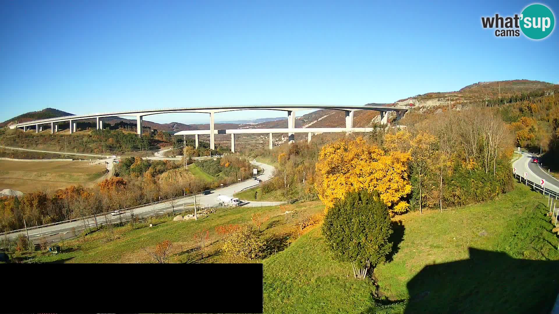 Livecam  Črni Kal Viadotto – panorama dal Viki Burger