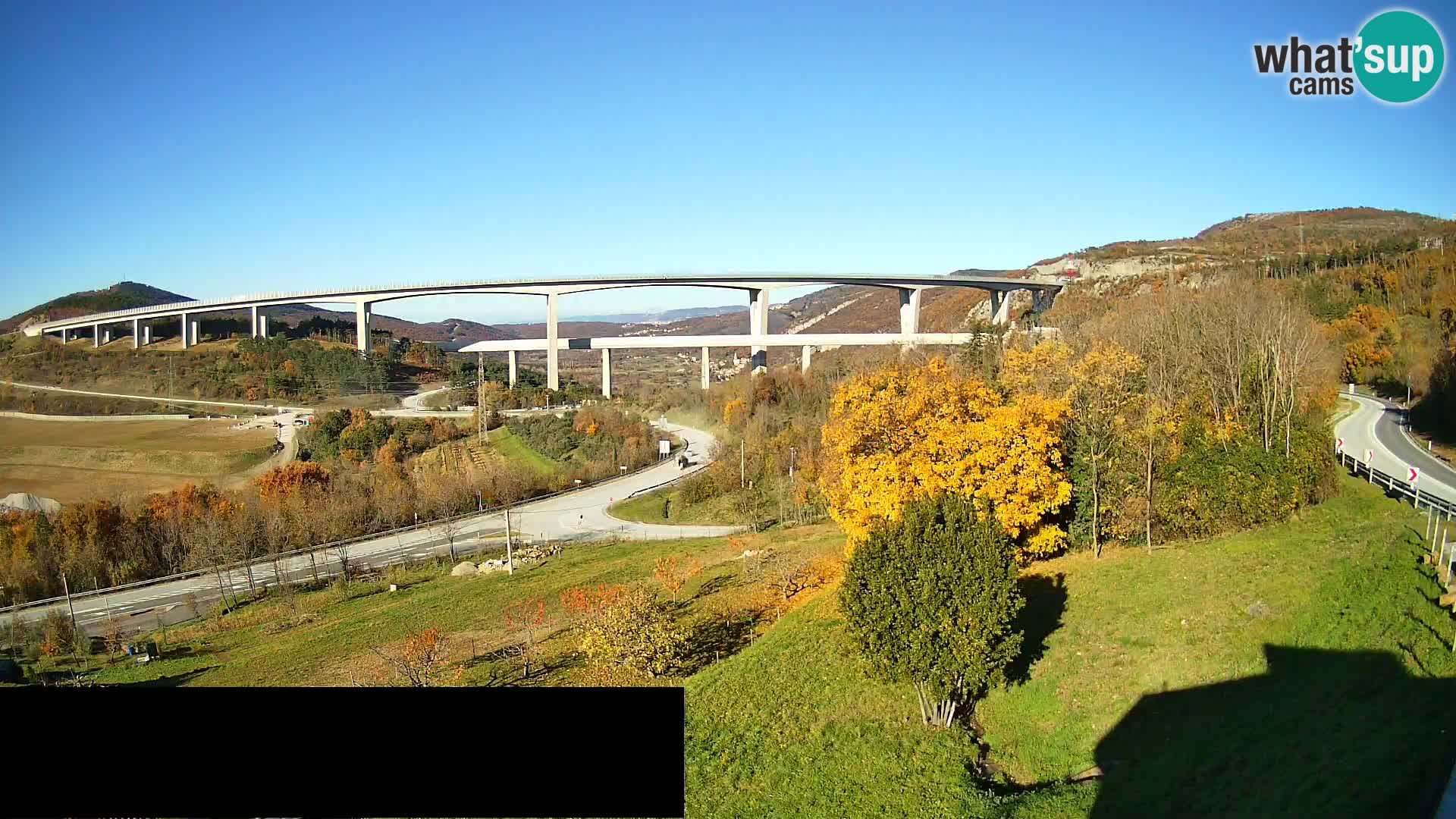 Livecam  Črni Kal Viadotto – panorama dal Viki Burger