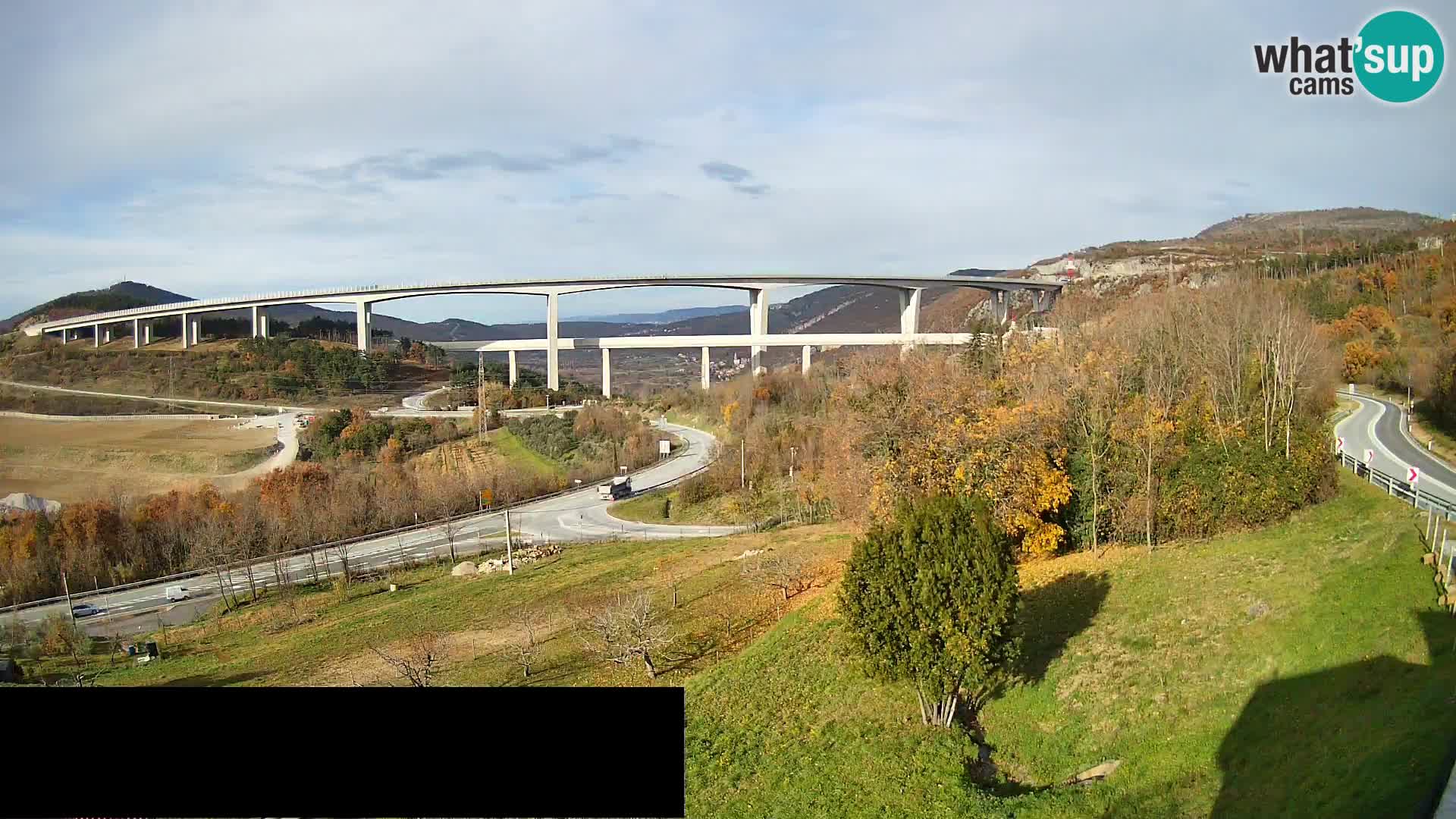 Livecam  Črni Kal Viadotto – panorama dal Viki Burger