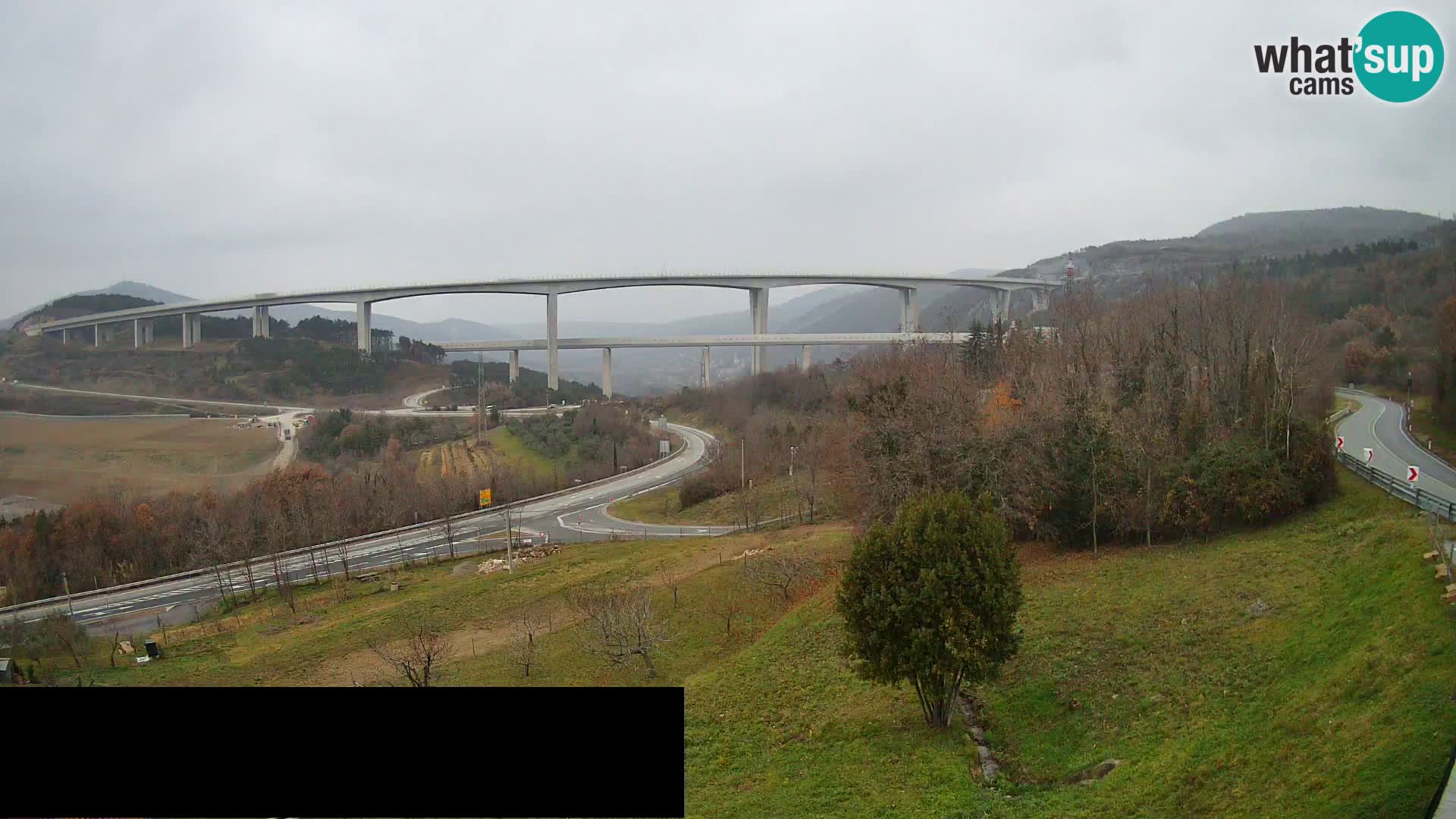 Livecam  Črni Kal Viadotto – panorama dal Viki Burger