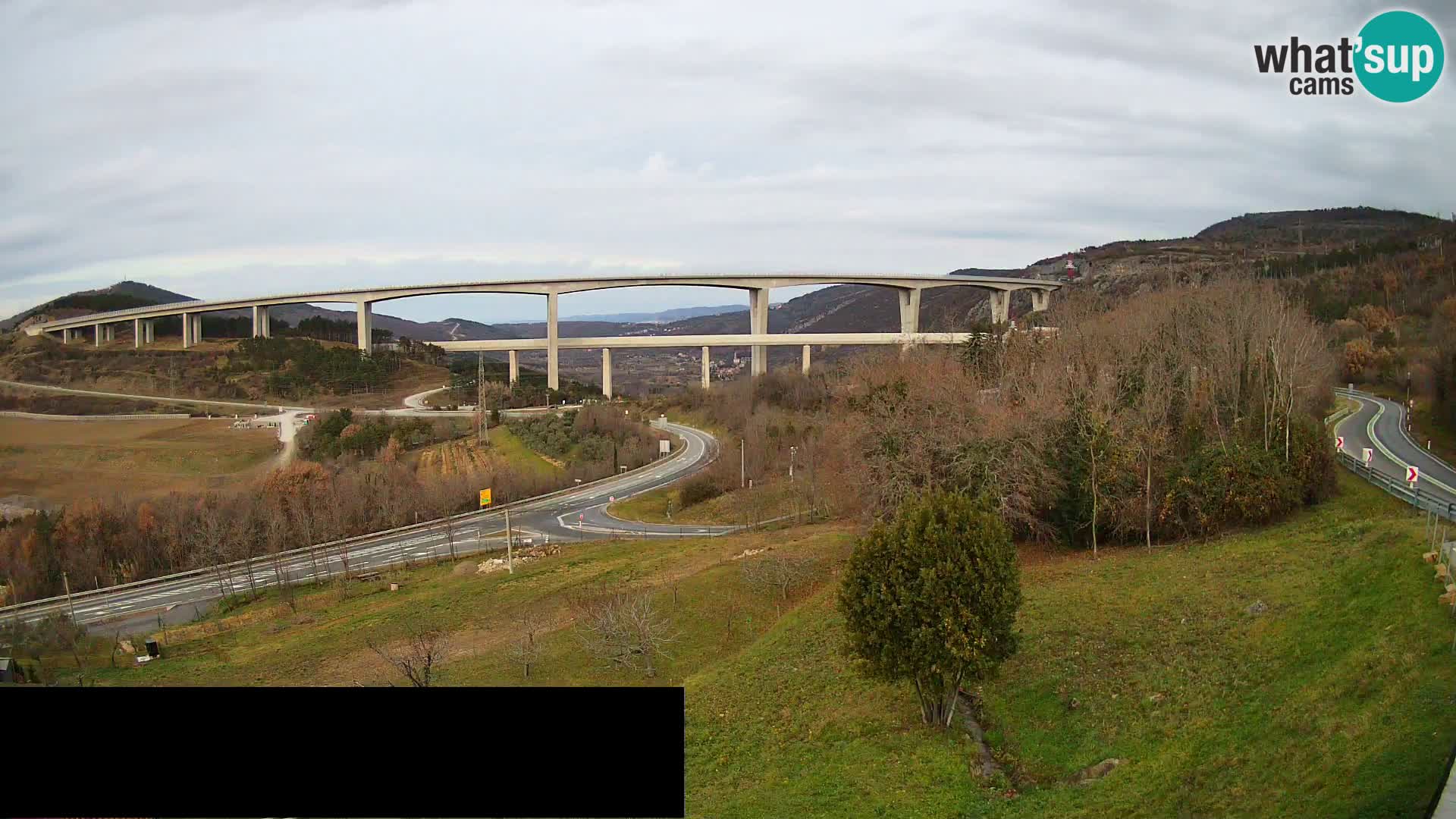 Livecam  Črni Kal Viadotto – panorama dal Viki Burger