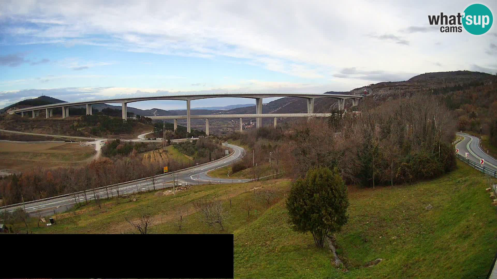 Livecam  Črni Kal Viadotto – panorama dal Viki Burger