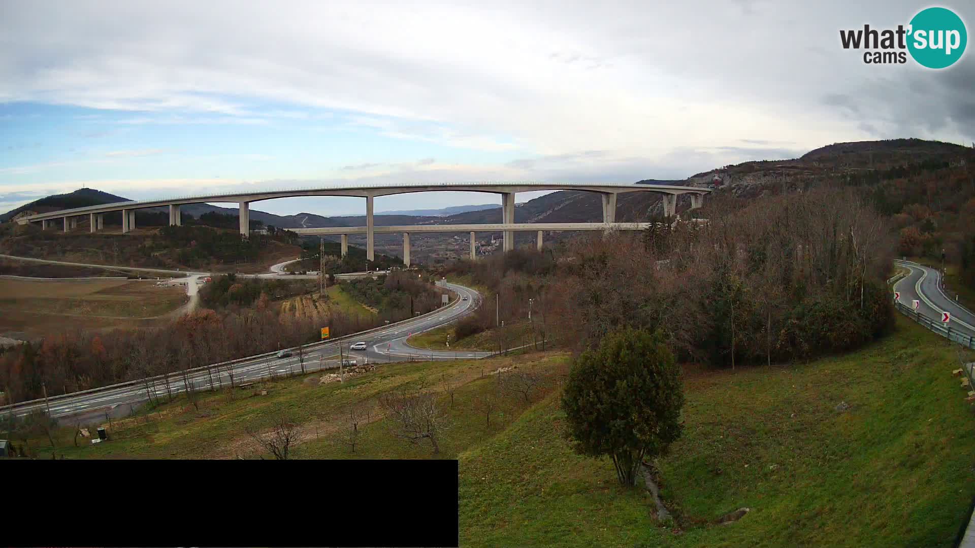 Livecam  Črni Kal Viadotto – panorama dal Viki Burger