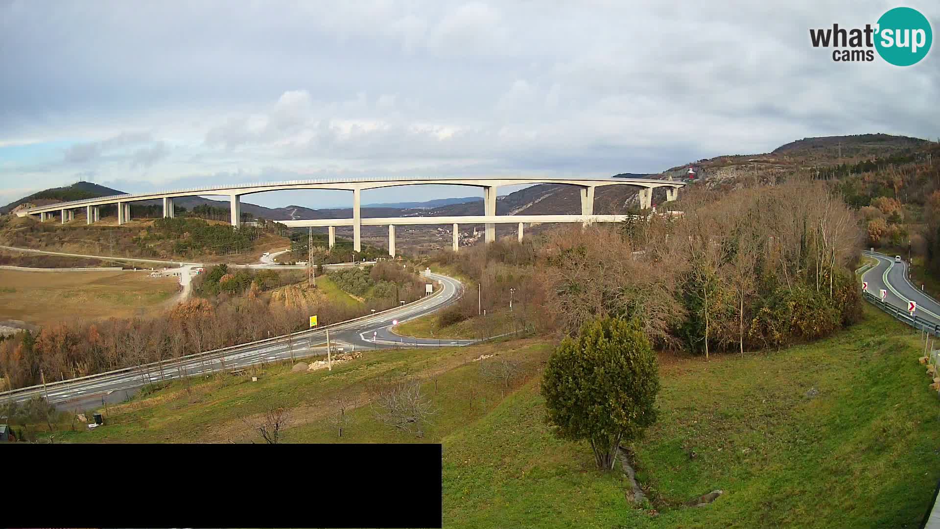 Livecam  Črni Kal Viadotto – panorama dal Viki Burger