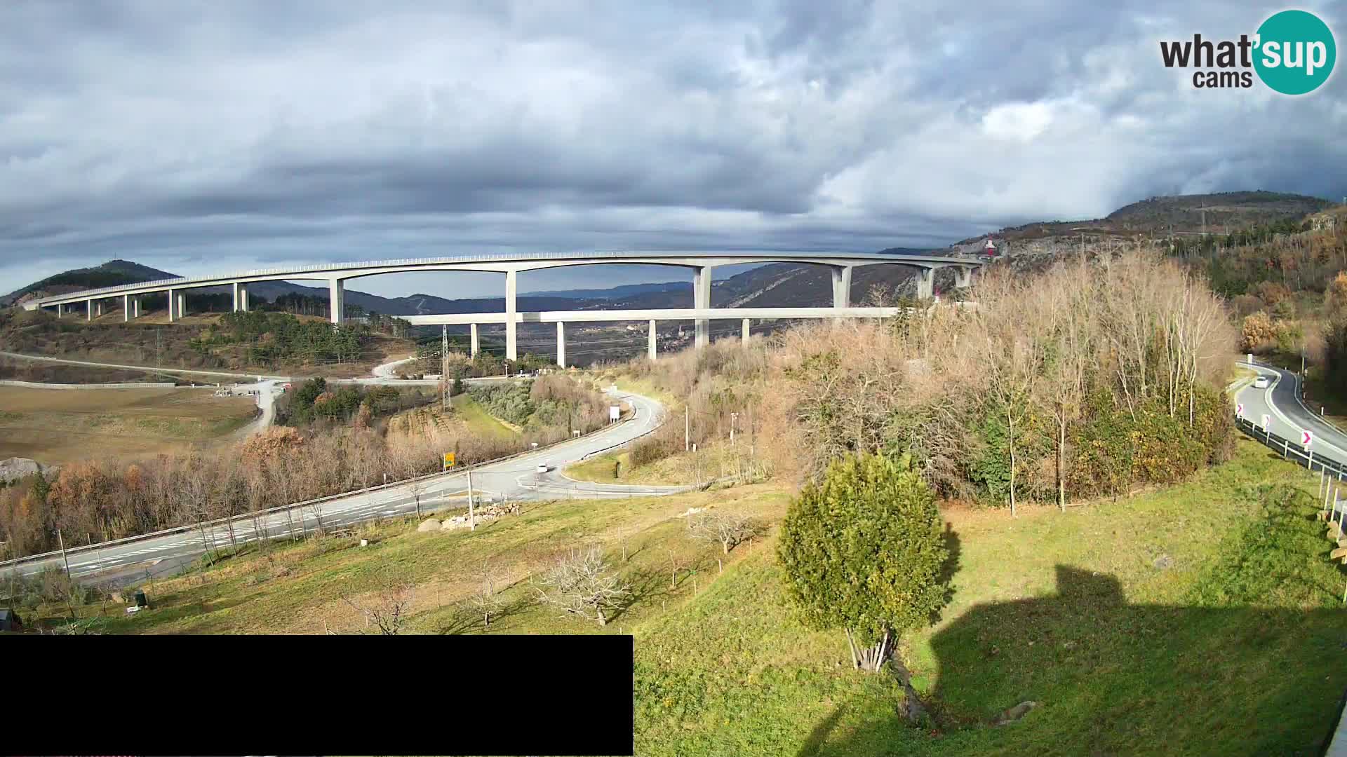 Livecam  Črni Kal Viadotto – panorama dal Viki Burger