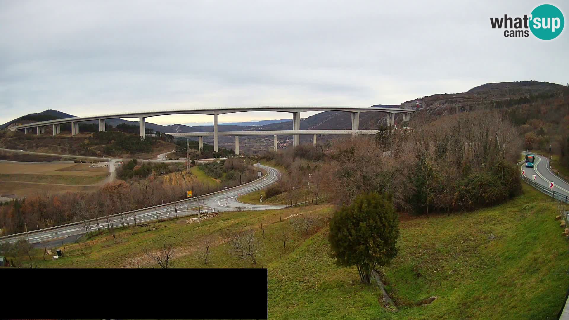 Livecam  Črni Kal Viadotto – panorama dal Viki Burger