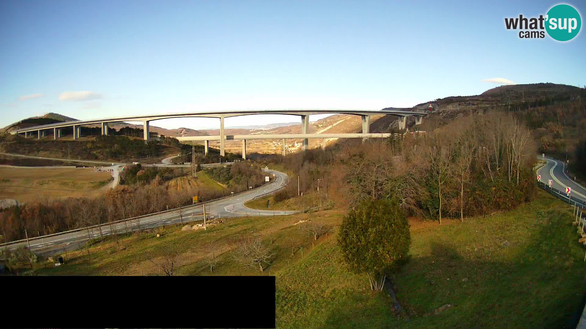 Livecam  Črni Kal Viadotto – panorama dal Viki Burger