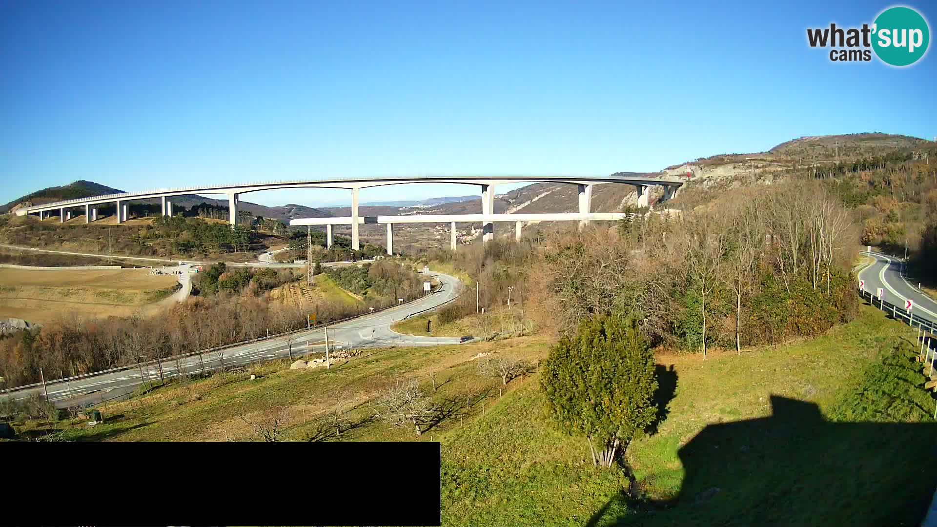 Livecam  Črni Kal Viadotto – panorama dal Viki Burger